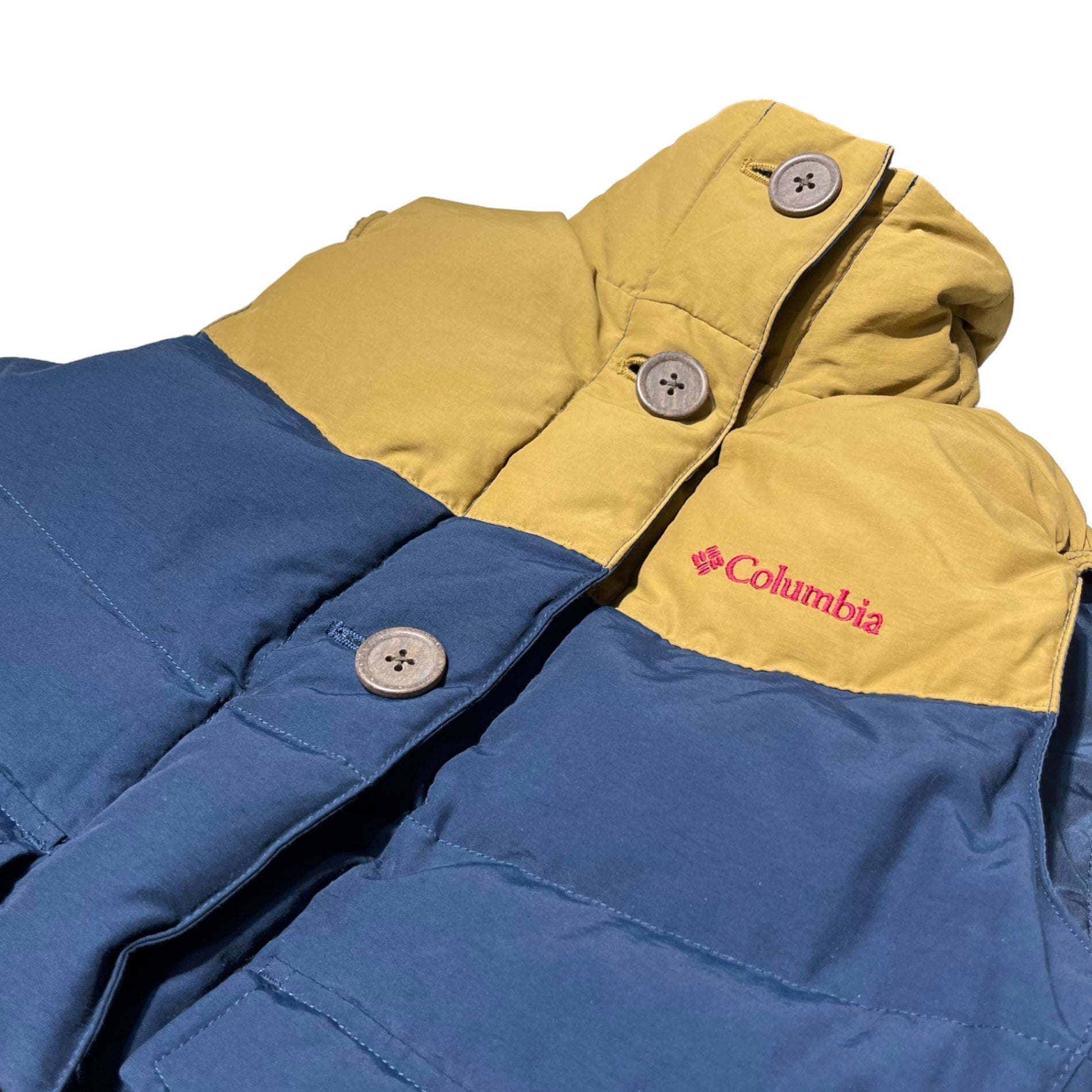 Columbia(コロンビア) BOA NECK DOWN VEST ボア ネック ダウンベスト M ネイビー×ブラウン