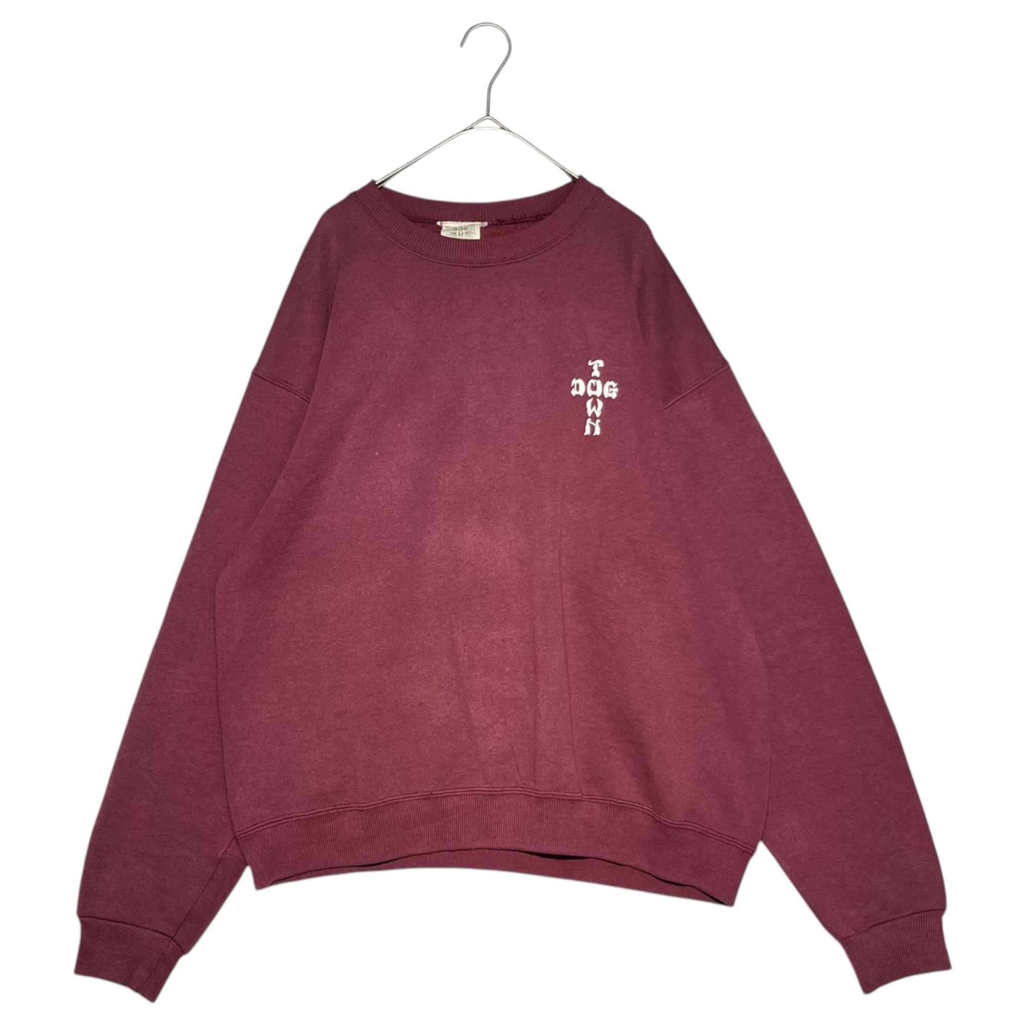 VINTAGE(ヴィンテージ) 90's DOG TOWN cross logo sweatshirt ドッグタウン クロスロゴ スウェット M程度 ボルドー 白タグ 90年代 稀少アイテム
