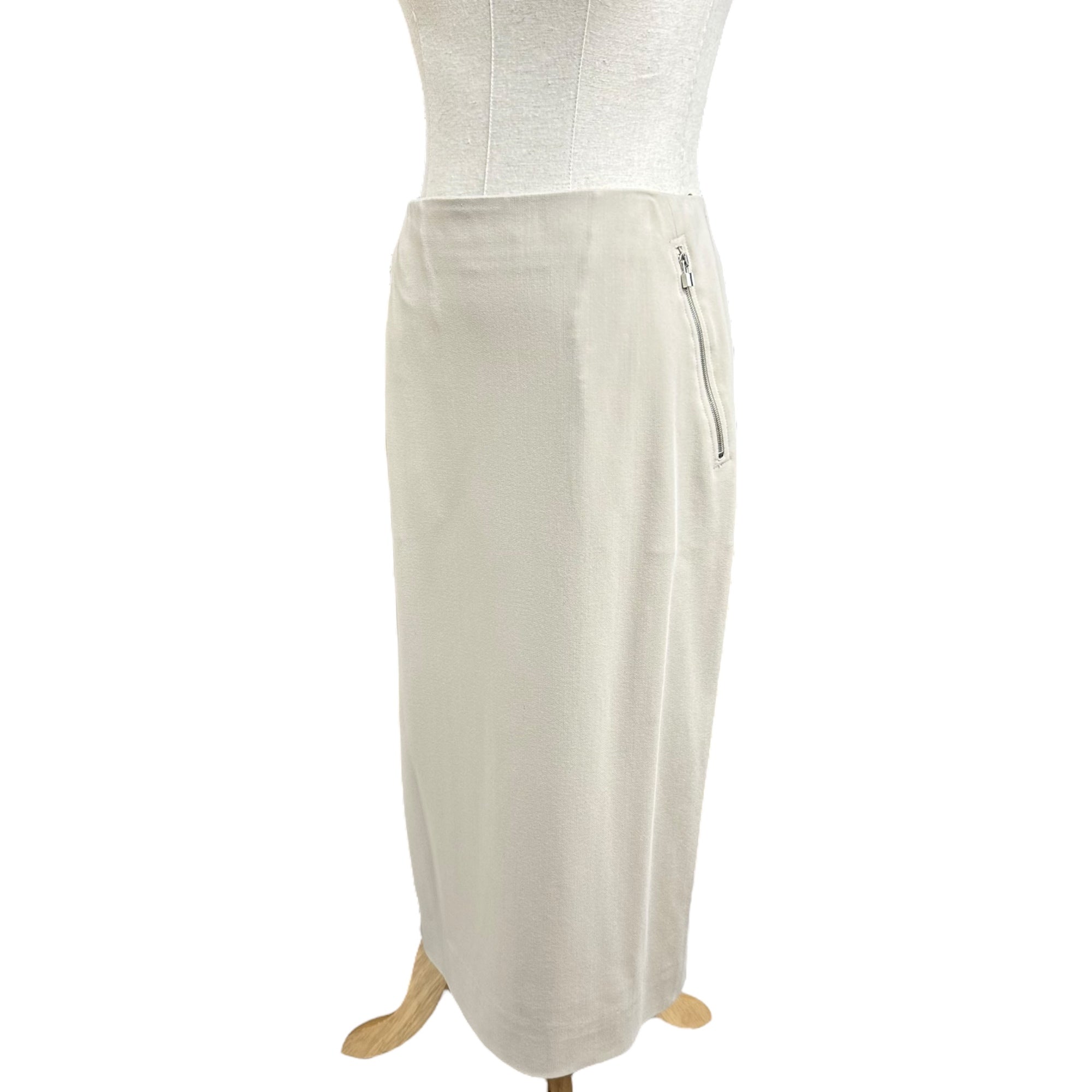 HERMES(エルメス) by Jean Paul Gaultier Cadena Zip Stretch Wool Skirt/ゴルチエ期カデナジップストレッチウールスカート/南京錠シップ 36(S程度) アイボリー 稀少 美品