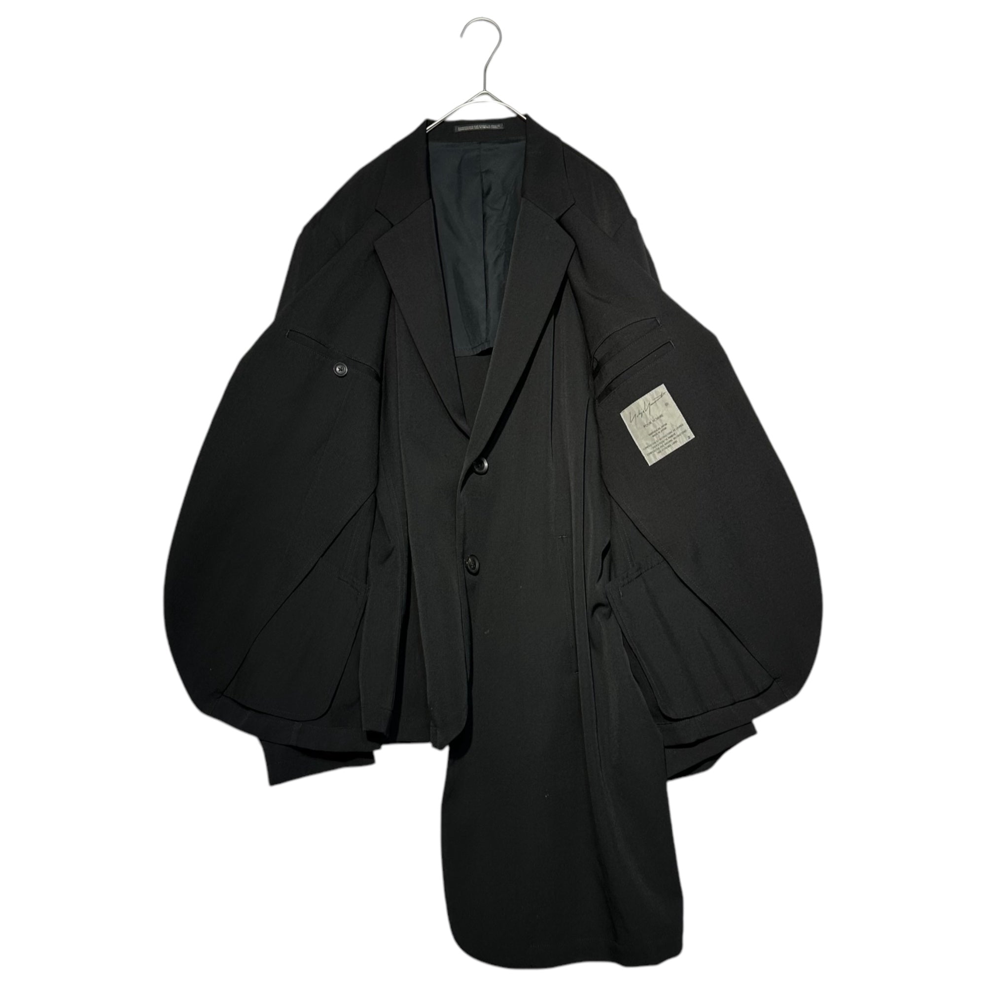 YOHJI YAMAMOTO POUR HOMME(ヨウジヤマモトプールオム) 18SS Complication Layered Jacket 煩悩 レイヤード ジャケット 無地 HW-J62-100 2(M程度) ブラック 参考定価156,200円(税込)