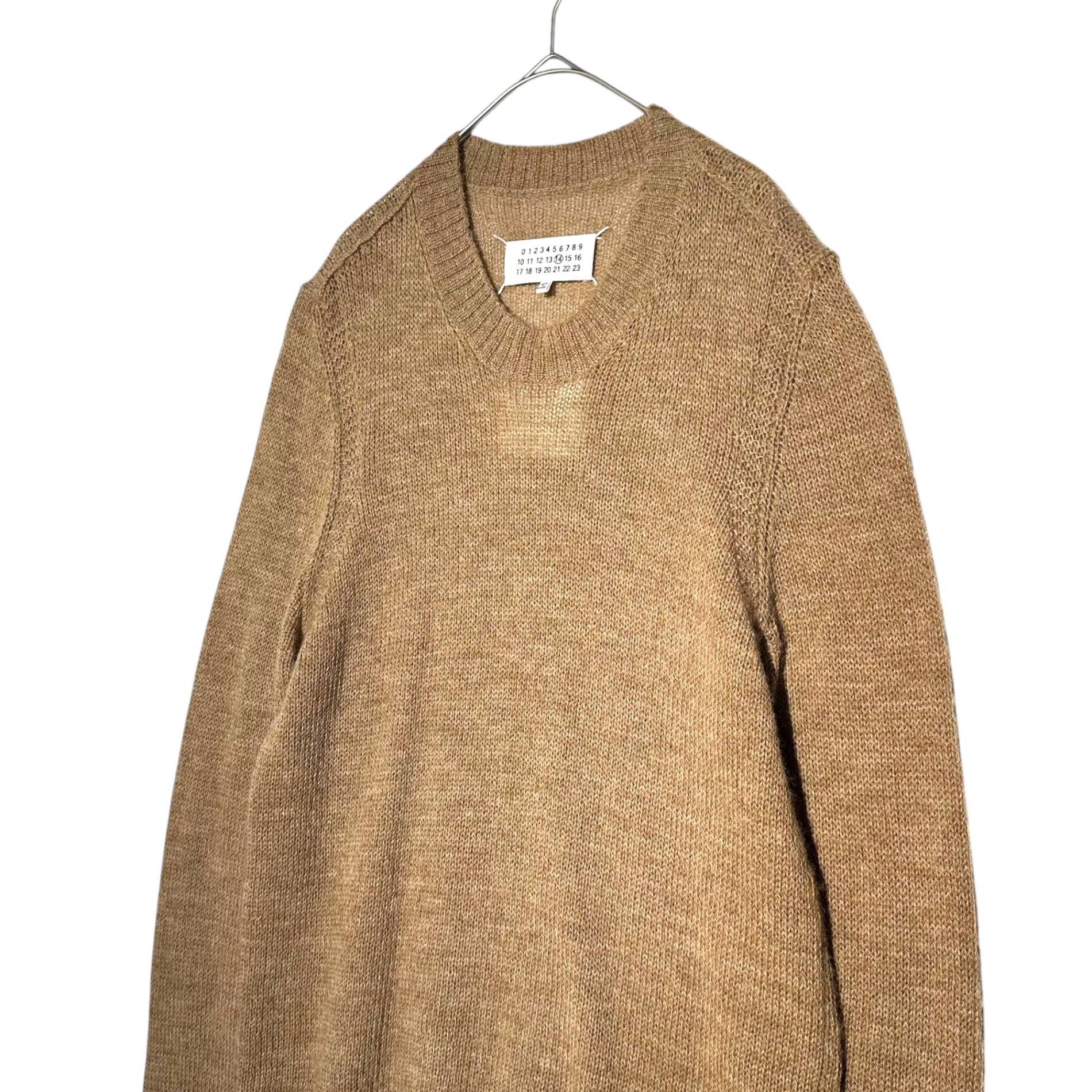 MAISON MARGIELA(メゾンマルジェラ) 16AW ⑭ REPLICA 1872 Fisherman's underwear knit フィッシャーマン アルパカ ウール ニット S50HA0674 S ブラウン クルーネック