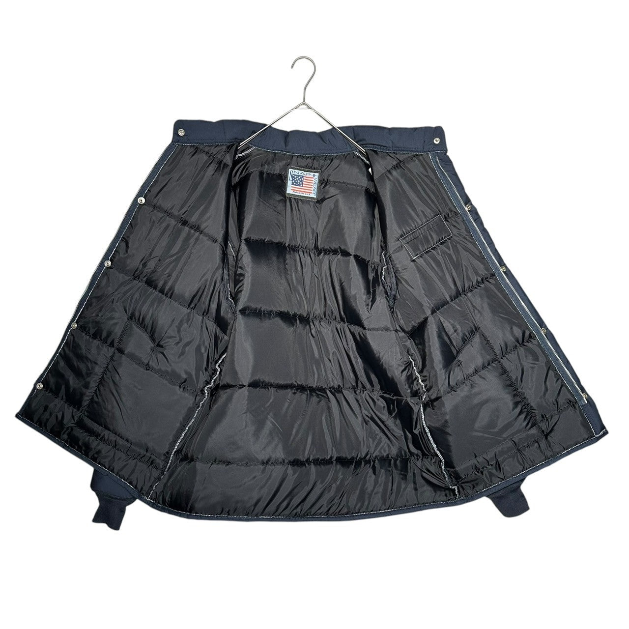 SNAP’N’WEAR(スナップンウェア) CHAMPION Patch Cotton Racing Jacket チャンピオン ワッペン 中綿 レーシング ジャケット L ネイビー