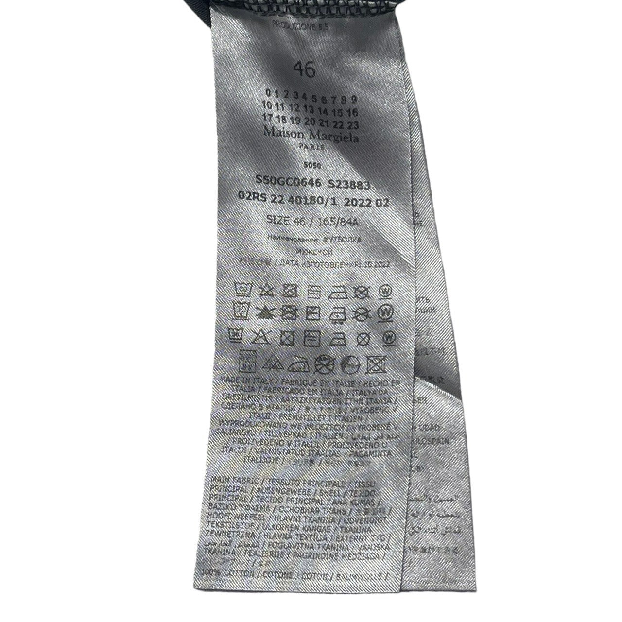 MAISON MARGIELA(メゾンマルジェラ) 22AW GARMENT DYE OVER TEE ガーメント ダイ オーバー Tシャツ S50GC646 46(M程度) ブラック ヴィンテージ加工