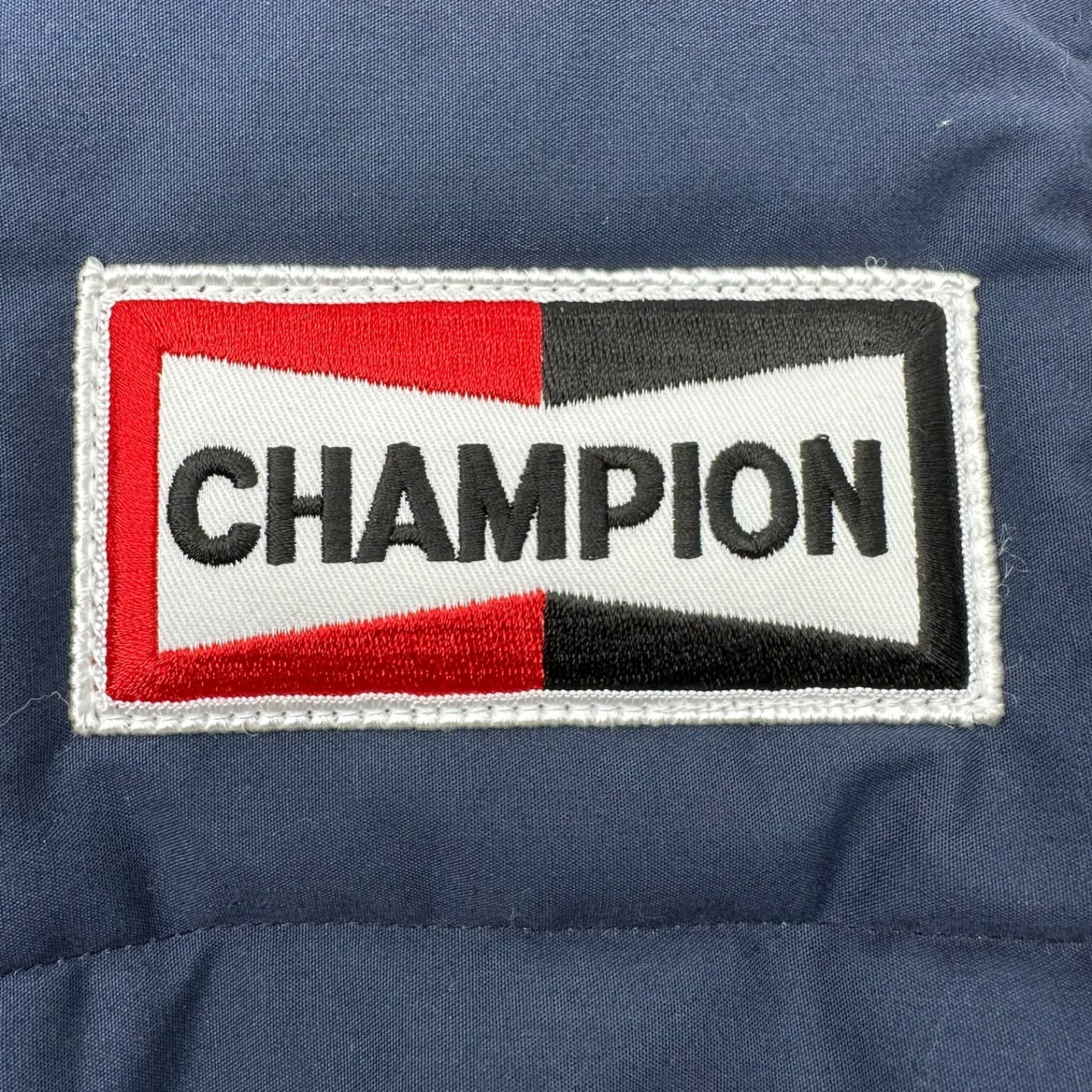 SNAP’N’WEAR(スナップンウェア) CHAMPION badge cotton racing vest チャンピオン ワッペン 中綿 レーシング ベスト L ネイビー