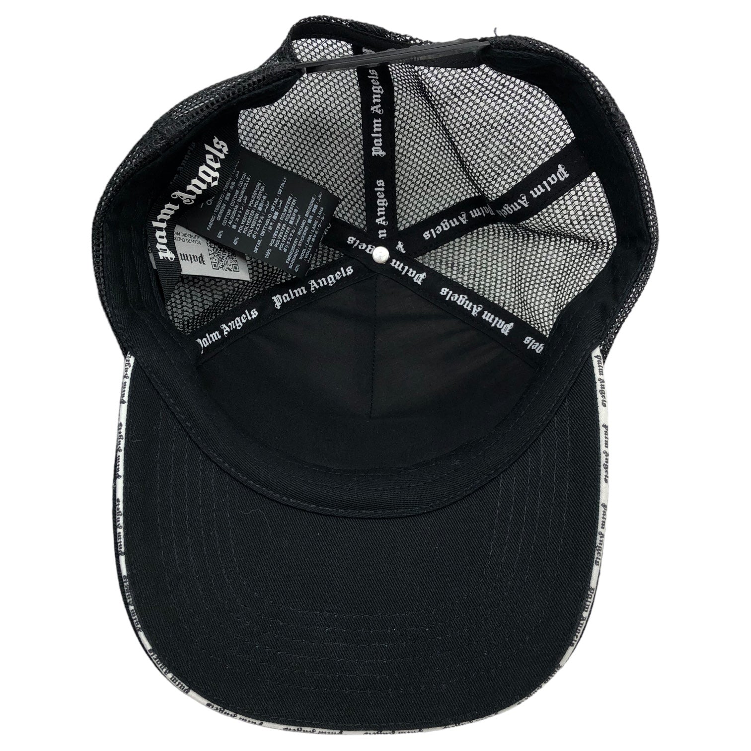 Palm Angels(パームエンジェルス) bear cap 熊 キャップ QRコードタグ有(パームエンジェルス公式確認済み) O/S ブラック×ホワイト×アイボリー