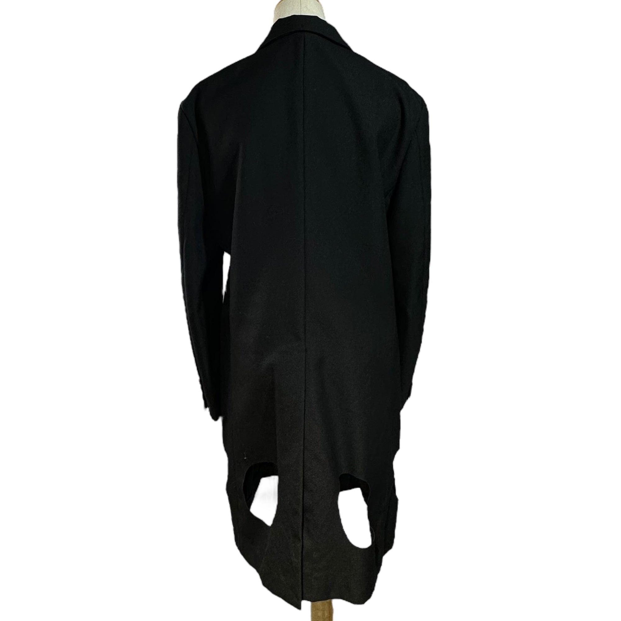 BLACK COMME des GARCONS(ブラックコムデギャルソン) 19SS Hem with Eyelet Details Long Jacket 裾 穴加工 ロング ジャケット 1C-J010 M ブラック AD2018