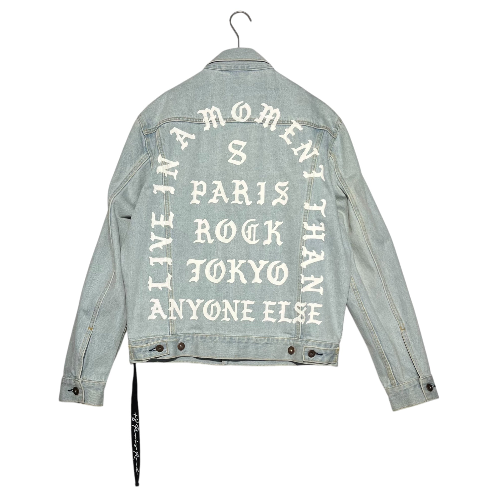 +8 PARIS ROCK(プラスエイトパリスロック) Remake back paint denim jacket リメイク バック ペイント デニム ジャケット 表記無し(FREE) ライトインディゴ