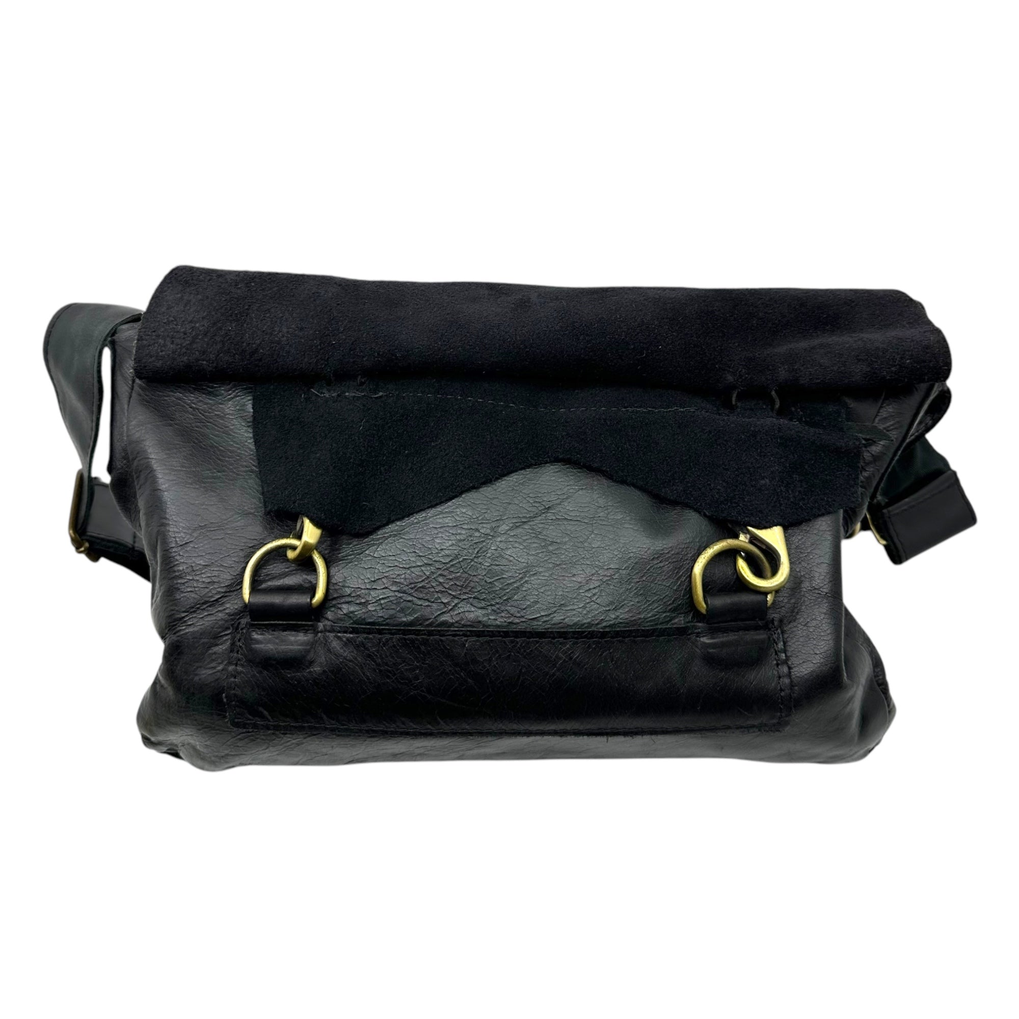 JAS-M.B.(ジャスエムビー)England made Haraco leather messenger bag イングランド製 ハラコ レザー メッセンジャー バッグ ブラック