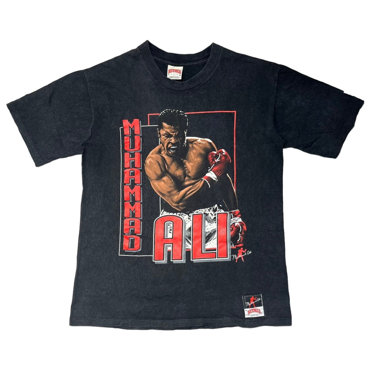 vintage(ヴィンテージ) 90's NUTMEG MUHAMMAD ALI Tee モハメド アリ Tシャツ 90年代 L ブラック×ブラウン×レッド