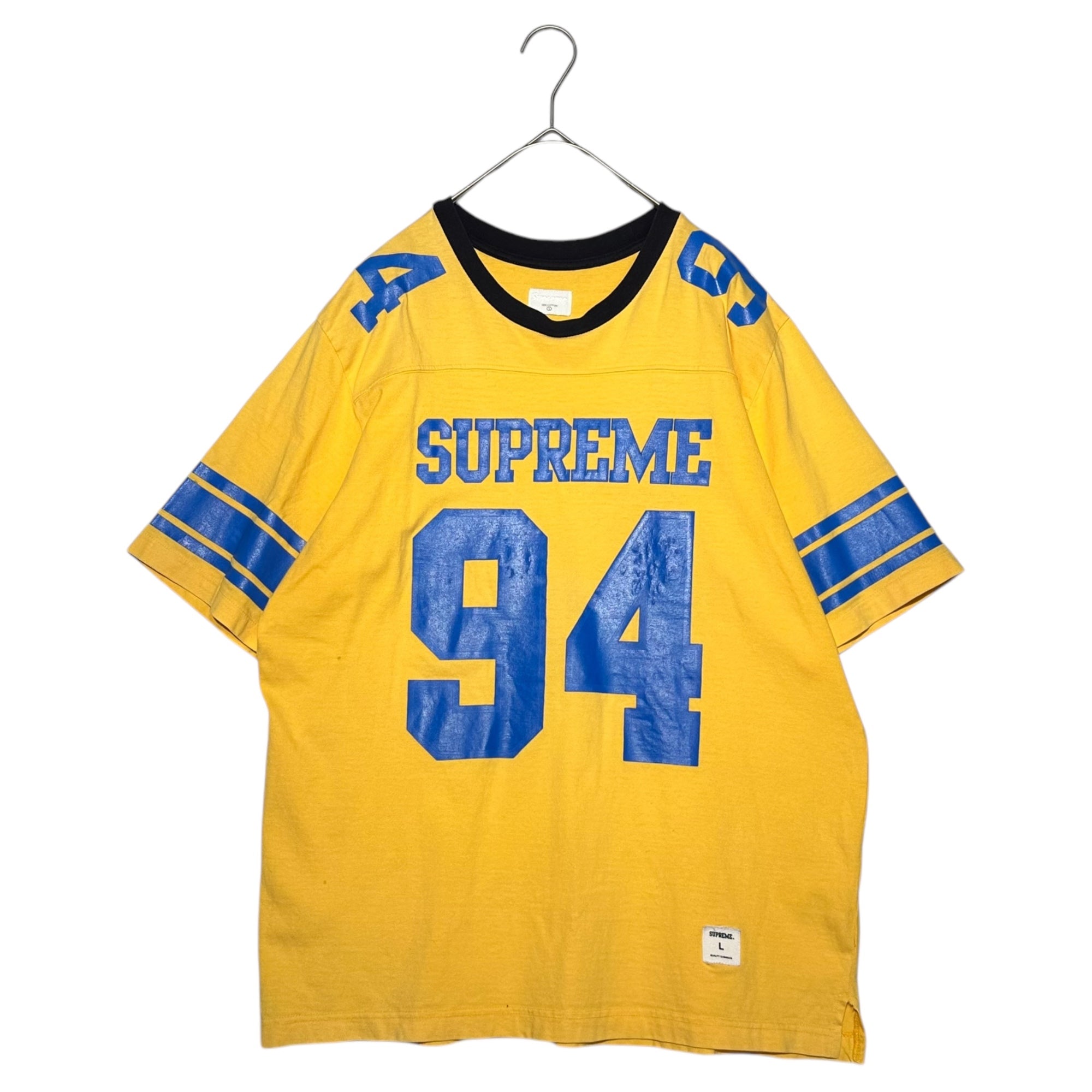 SUPREME(シュプリーム) 94 Football T-shirt フットボール Tシャツ L イエロー×ブルー
