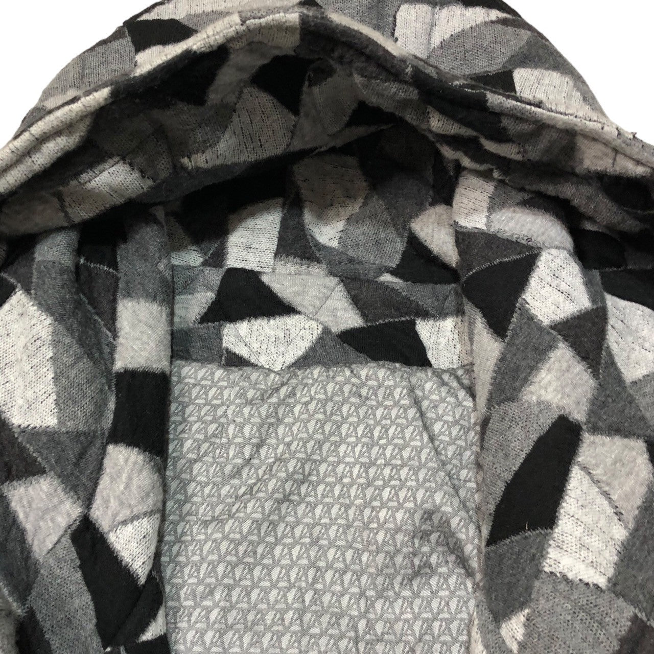 ANREALAGE(アンリアレイジ) wire hooded zip up hoodie ワイヤー フーデッド ジップアップ パーカー SIZE FREE グレー×ブラック