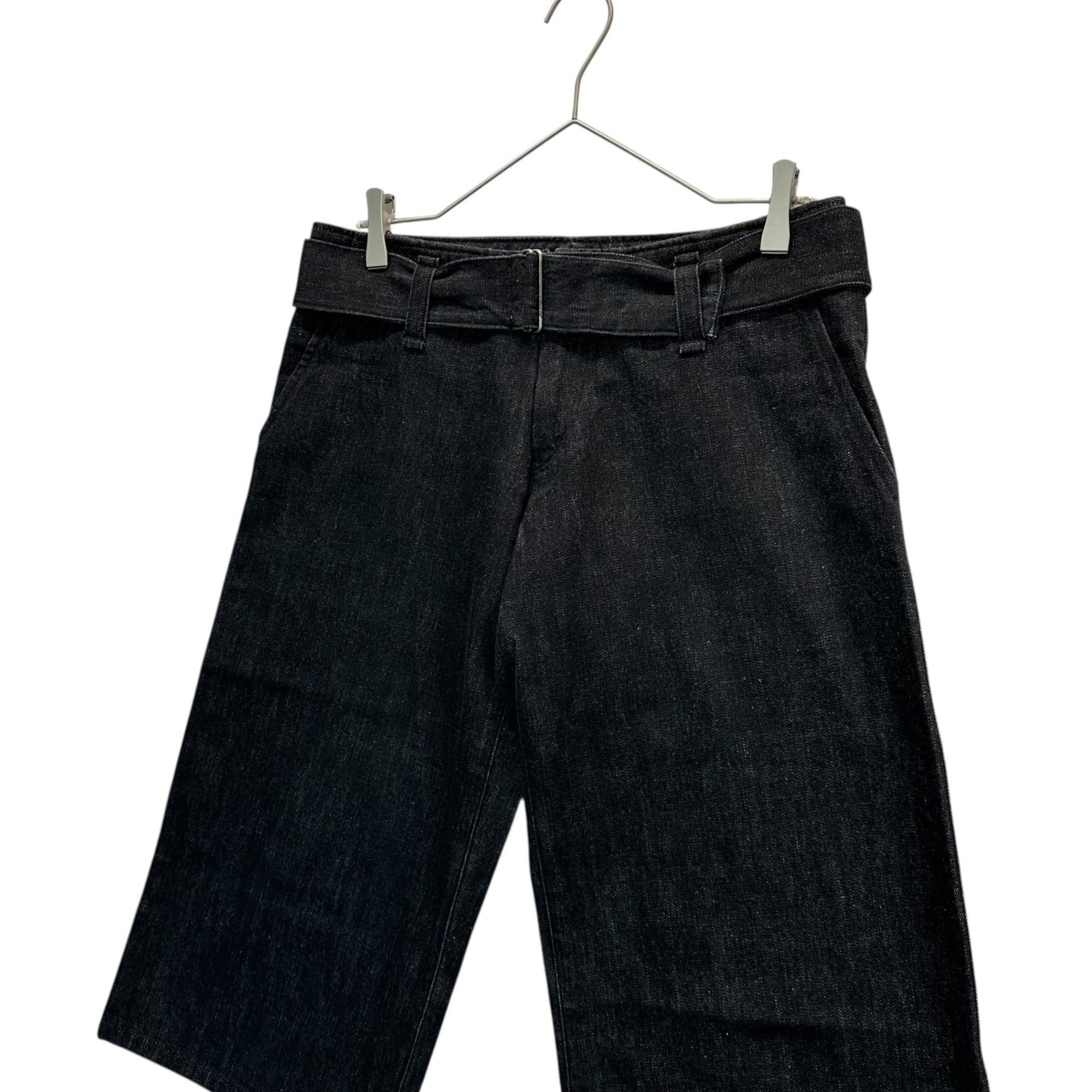 Y's(ワイズ) Belted Black Denim Shorts ベルテッド ブラックデニム ショーツ YS-P29-055 1(S程度) ブラック 男性着用可能