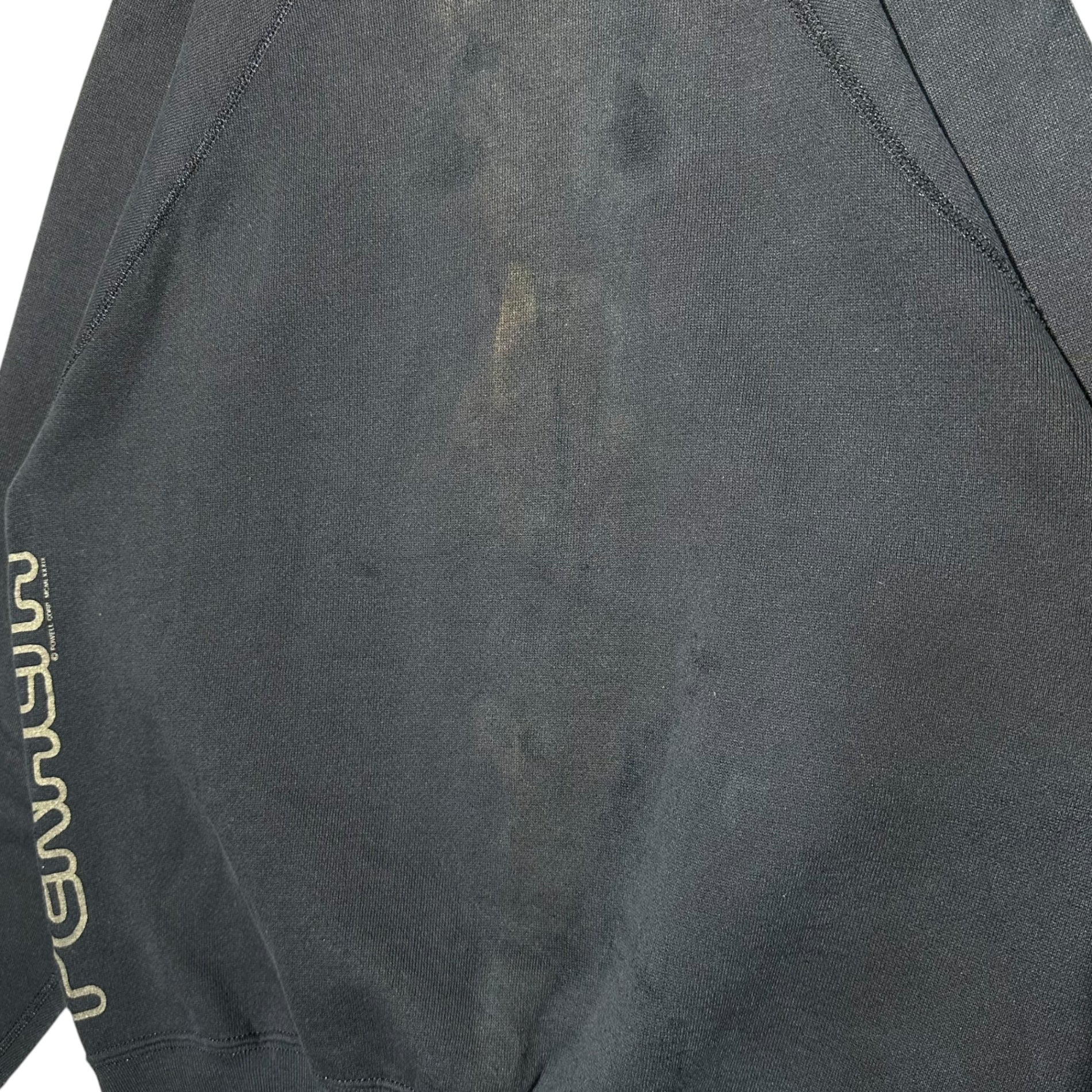 VINTAGE(ヴィンテージ) 80's vintage side print crew neck brushed lining sweatshirt 80年代 ヴィンテージ サイドプリント クルーネック 裏起毛 スウェット DISCUSボディ M ネイビー