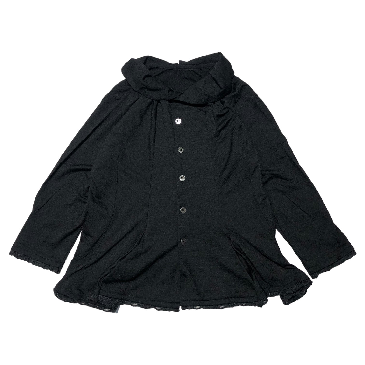 tricot COMME des GARCONS(トリココムデギャルソン) 15AW flared wool cardigan フレア ウール カーディガン TP-T022 S ブラック AD2015 レース