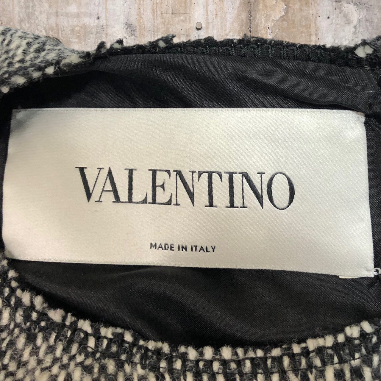 VALENTINO(ヴァレンティノ/ヴァレンチノ) スタッズツイードワンピース/長袖 LB3VA8X52NS 42(XLサイズ程度) グレー