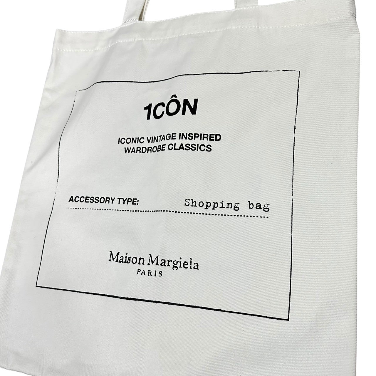 MAISON MARGIELA(メゾンマルジェラ) 21SS ICON Logo Tote Bag ロゴ トートバッグ S55WC0127 ホワイト エコバッグ