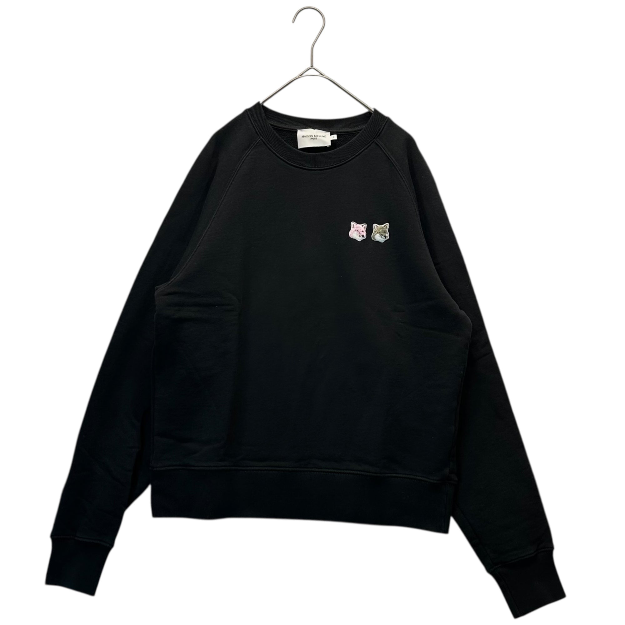 Maison Kitsune(メゾンキツネ) Double-Face Logo Crewneck Sweatshirt ダブルフェイス ロゴ クルーネック スウェット JW00333KM0001 M ブラック