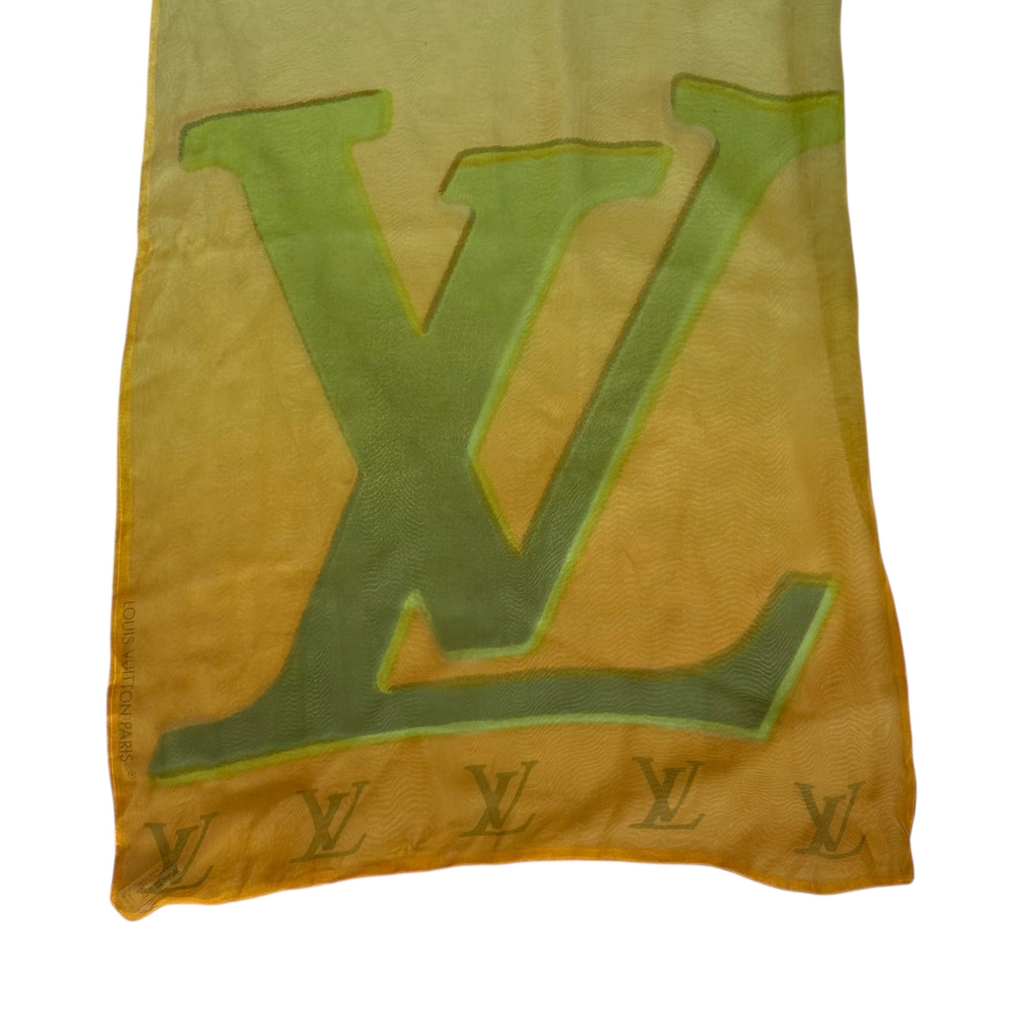 LOUIS VUITTON(ルイヴィトン) LV Gradient Silk Scarf LV グラデーション シルク スカーフ イエロー×オレンジ