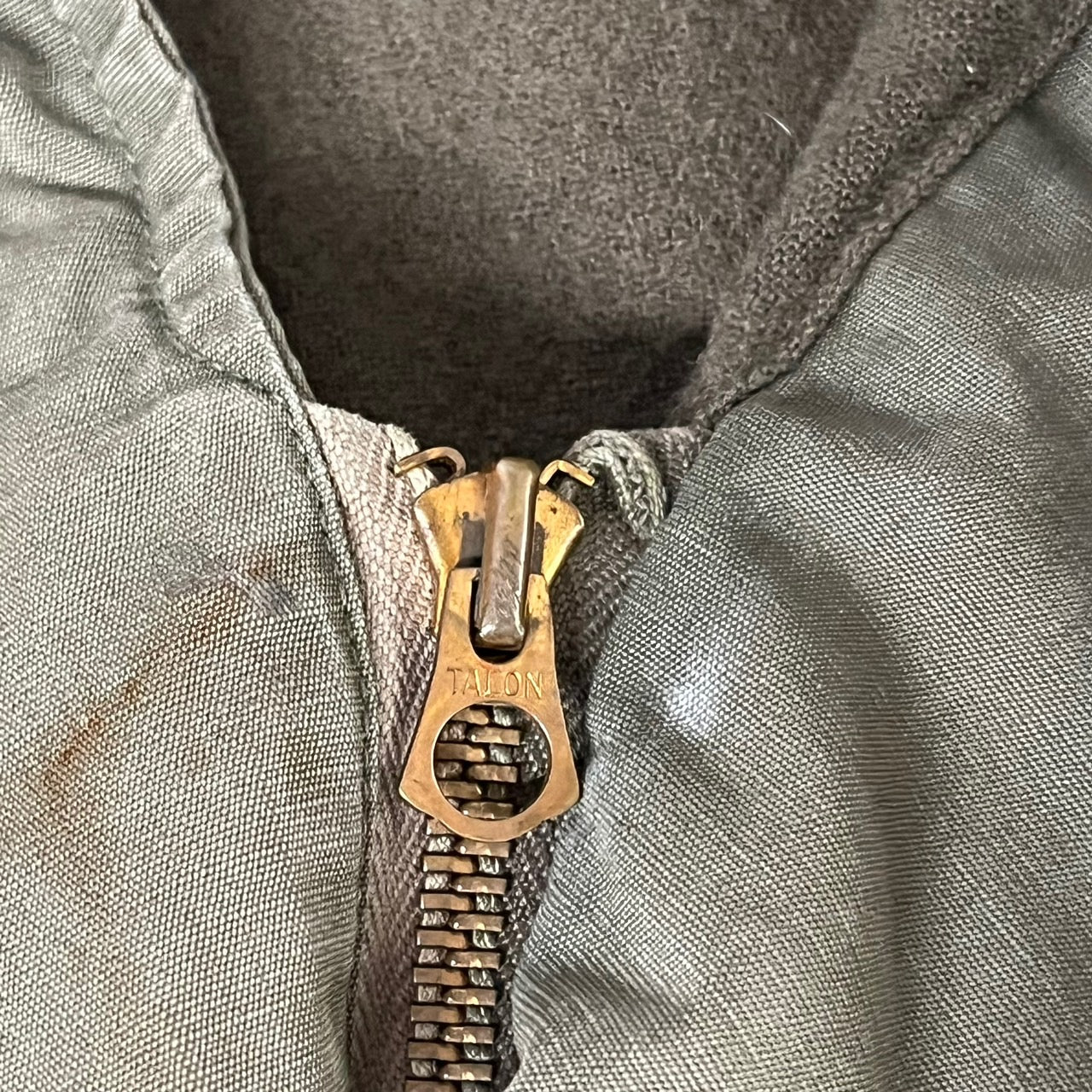 US NAVY(アメリカ海軍) 40s N-4 デッキジャケット/USN/ヴィンテージジャケット 表記無し(Mサイズ程度) オリーブ/カーキ M-41 大戦 WW2 TALONジップ