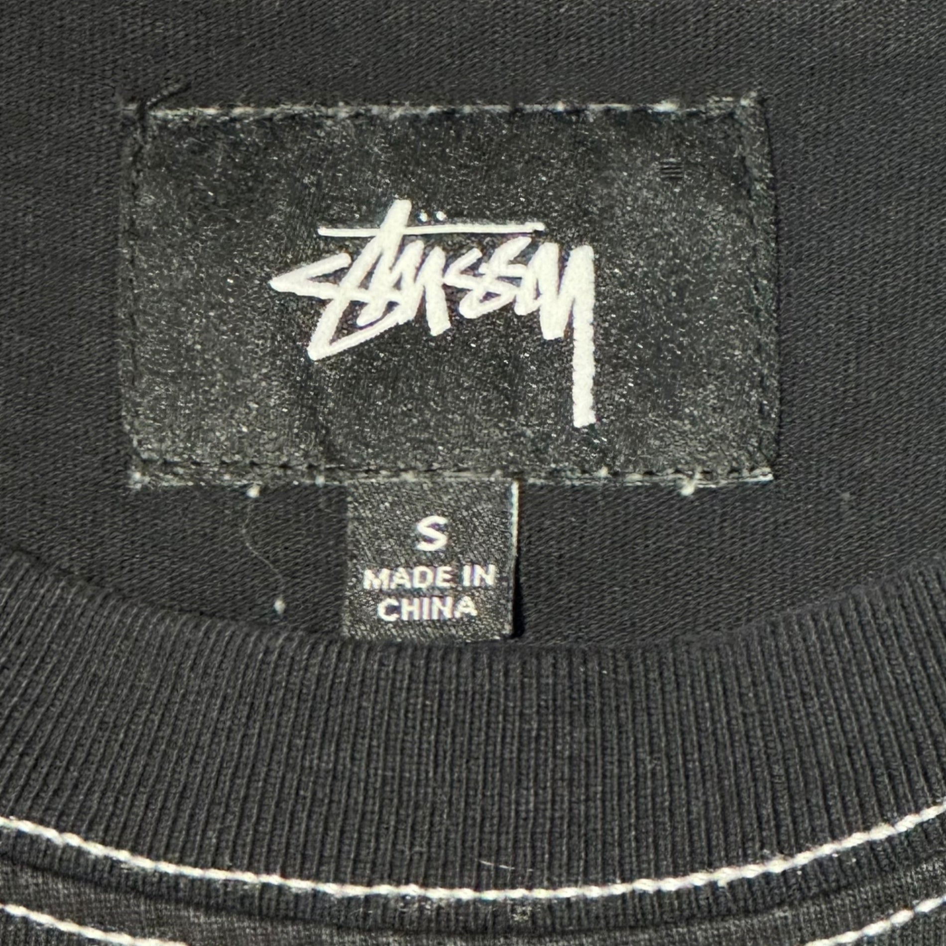 STUSSY(ステューシー) Stock Pocket crew neck Tee ストック ポケット クルーネック Tシャツ 1140146 S ブラック×ホワイト