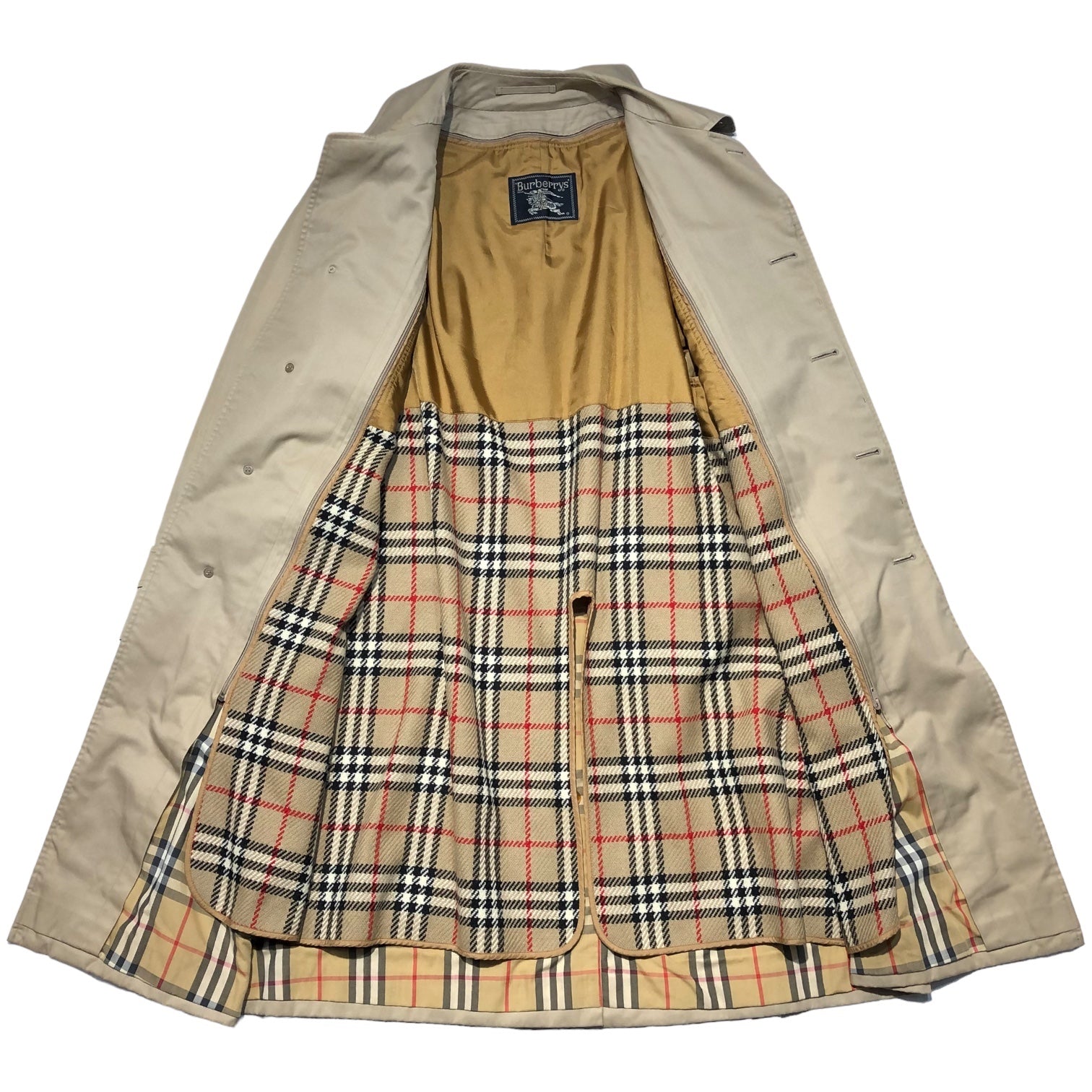 Burberrys(バーバリーズ) 70's ~ 80's Nova Check Liner Stainless Steel Collar Coat ノヴァチェック ライナー ステンカラー コート 170(L程度) ベージュ 70年代~80年代 ヴィンテージ