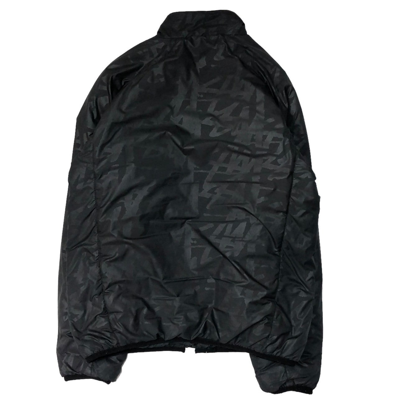 STUSSY(ステューシー) 00's "THERMOLITE"reversible logo jacket 筆記体 ロゴ 総柄 中綿 リバーシブル ジャケット SIZE M ブラック×ブラック Y2K THERMOLITE 使用