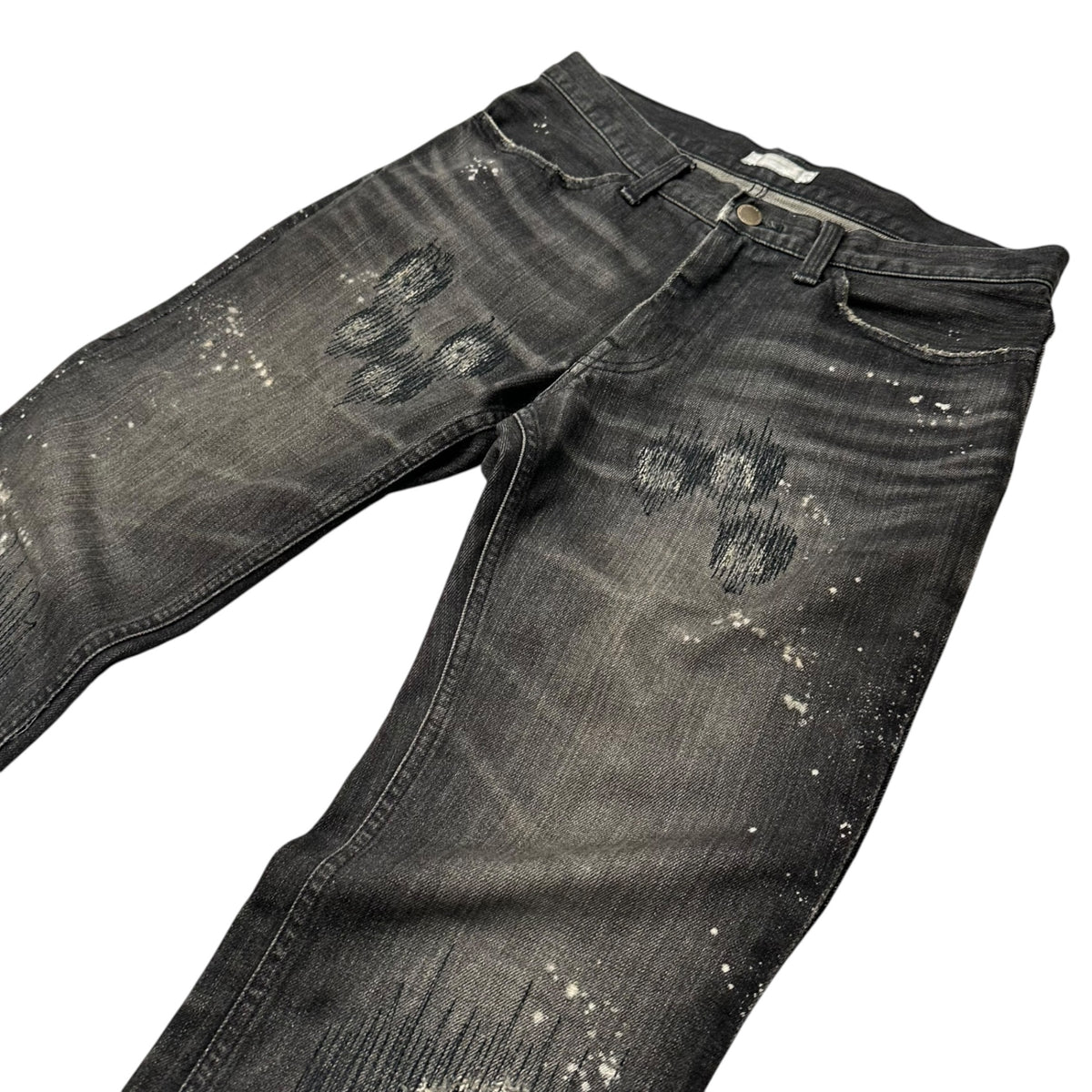 NUMBER (N)INE(ナンバーナイン) 2001AW "STANDARDS" GRANGE DENIM PANTS スタンダード期 グランジ デニム パンツ 1×28 ブラック 00's 本人期