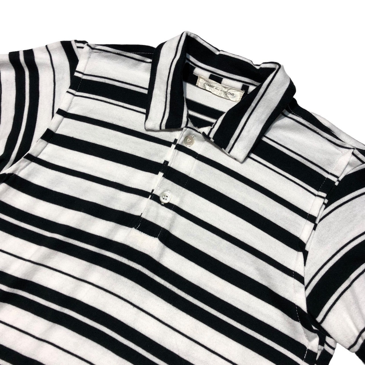 COMME des GARCONS(コムデギャルソン) 03SS border polo shirt ボーダー ポロシャツ GI-T049 表記無し(S程度) ホワイト×ブラック AD2002