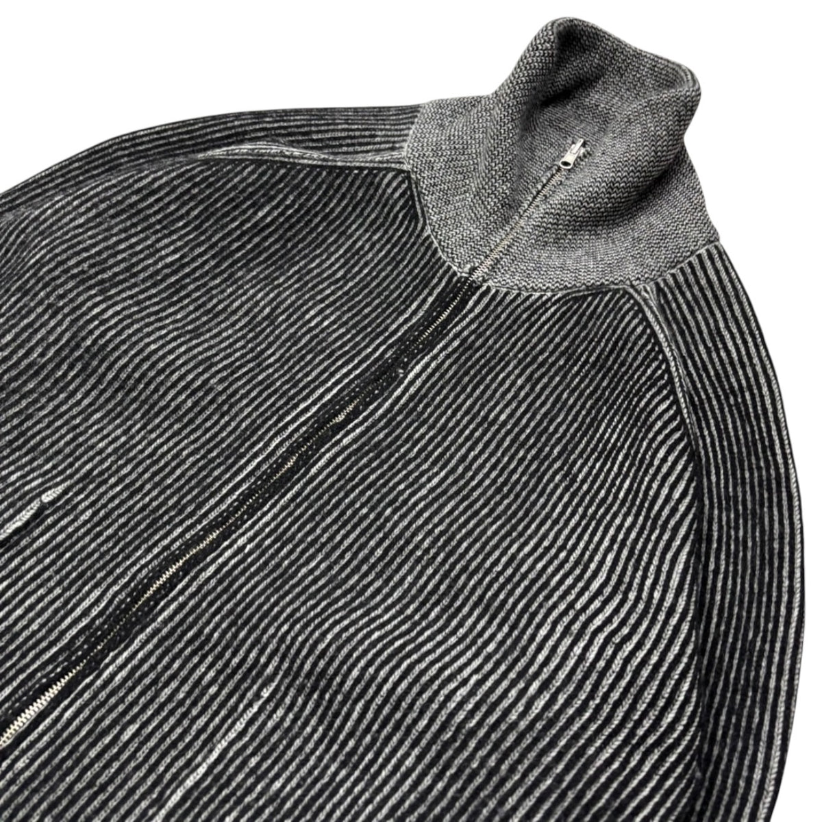 Name.(ネーム) 2025AW REVERSIBLE WOOL DRIVERS KNIT リバーシブル ウール ドライバーズ ニット NMKN-009 2 ブラック×グレー