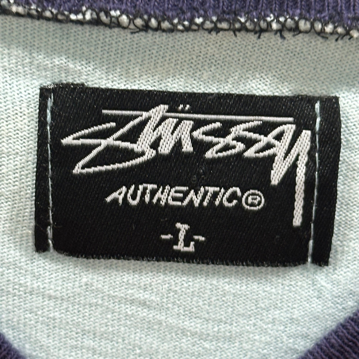 STUSSY(ステューシー) 2005 XXV WORLD TOUR S/S RAGLAN TEE ワールドツアー 半袖 ラグラン Tシャツ L スカイブルー×ネイビー 00's ロゴ