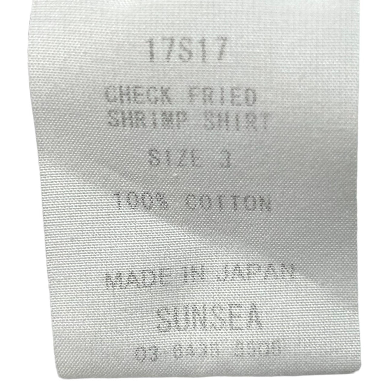 SUNSEA(サンシー) 17SS CHECK FRIED SHRIMP SHIRT チェック フライドシュリンプ シャツ 半袖 開襟 シャツ オープンカラー 17S17 SIZE 3(L) ブラック×グレー