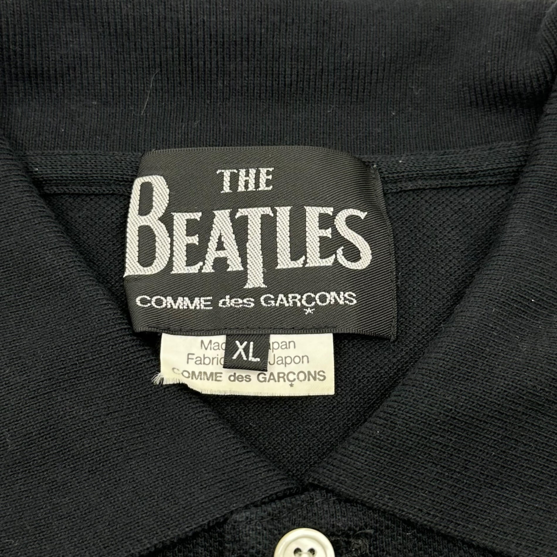 THE BEATLES COMME des GARCONS(ザビートルズコムデギャルソン) Apple One-Point Logo Polo Shirt リンゴ ワンポイント ロゴ ポロシャツ VF-T006 XL ブラック AD2010