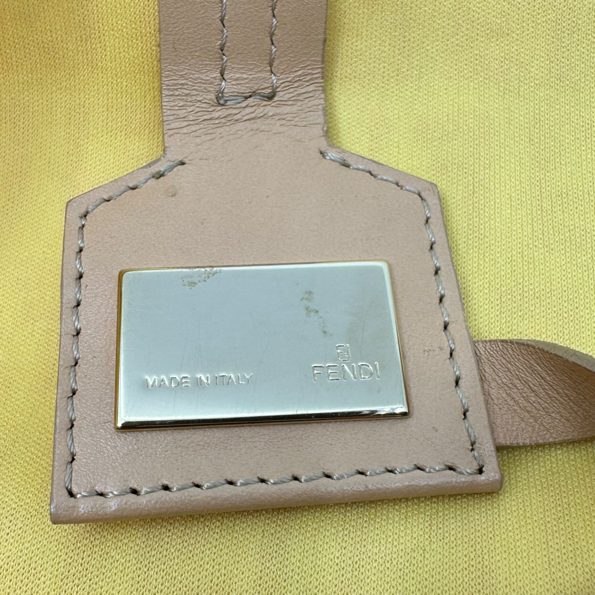 FENDI(フェンディ) Zucchini Pattern Tote Bag with Mini Pouch ズッキーニ柄 ミニポーチ トート バッグ 3677 8BH006 028 ピンク×ゴールド ズッカ