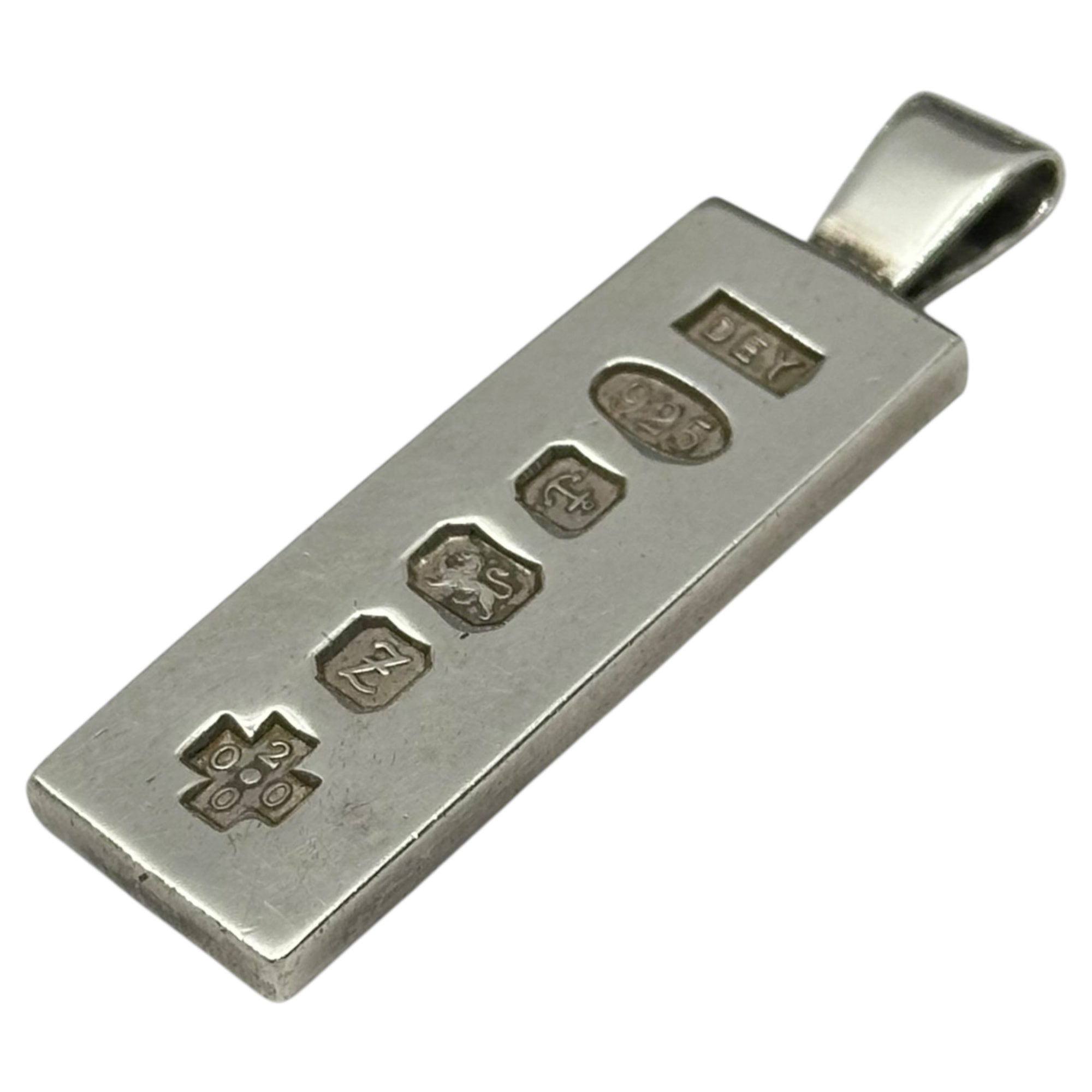 UK VINTAGE(イギリスヴィンテージ) 2000 Silver 925 Ingot Pendant Top シルバー925 インゴット ペンダント トップ シルバー ネックレス