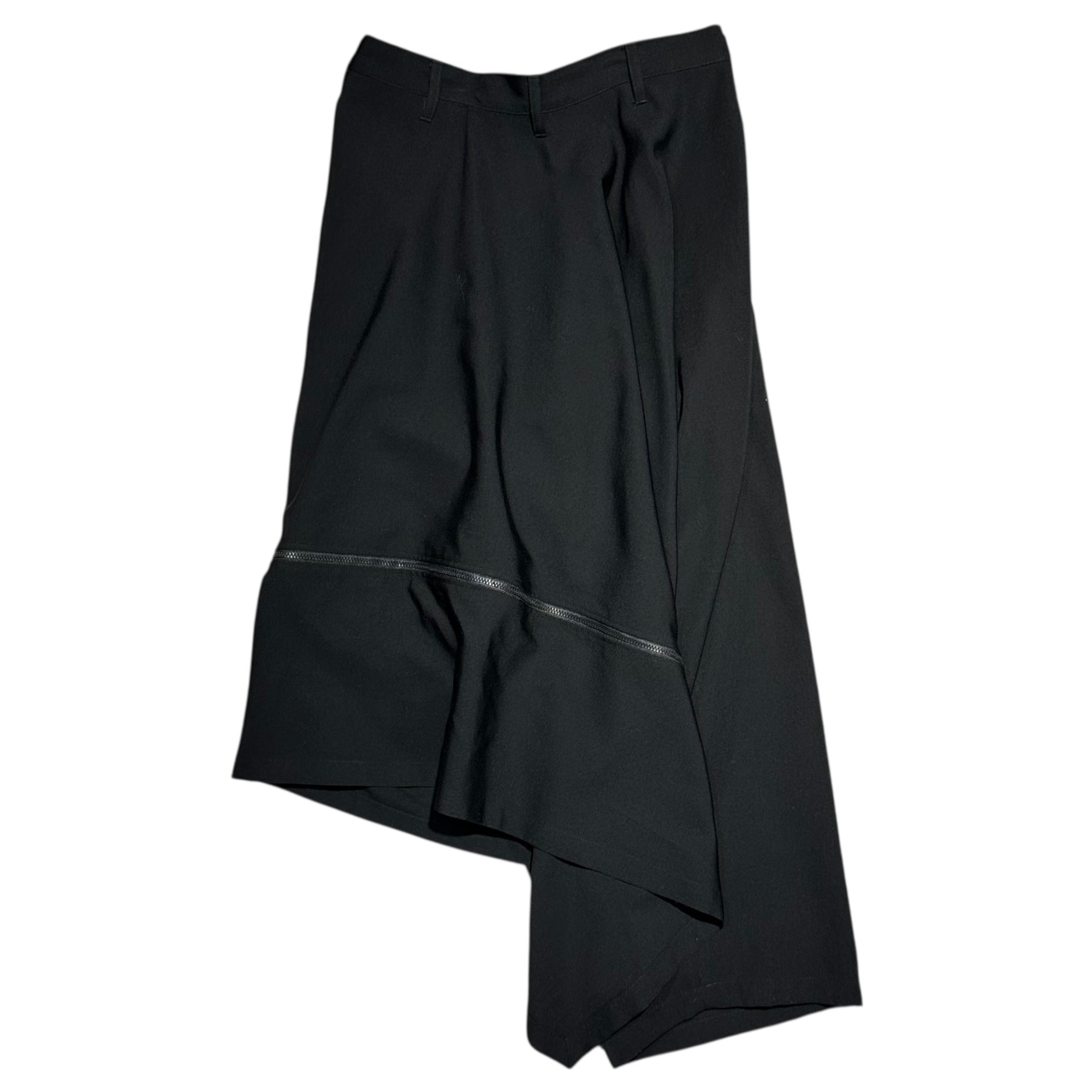B YOHJI YAMAMOTO(ビー ヨウジヤマモト) Zip Design Asymmetrical Shorts ジップデザイン アシンメトリー ハーフパンツ NV-P58-100 2(M程度) ブラック