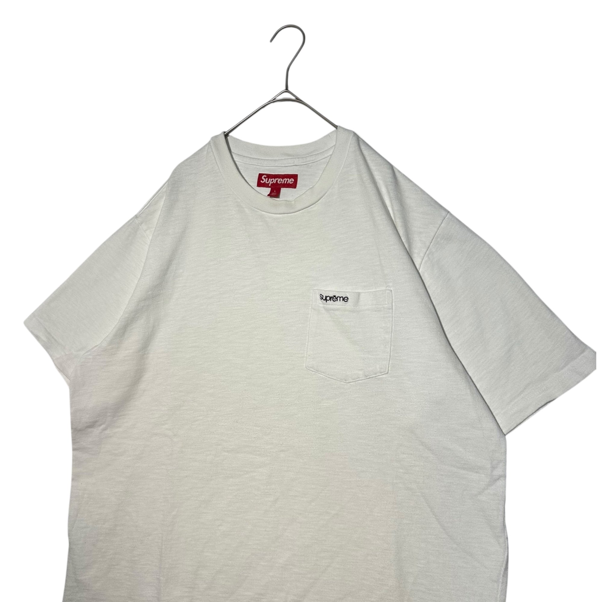 SUPREME(シュプリーム) S/S Pocket Tee 半袖 ロゴ ポケット Tシャツ L ホワイト