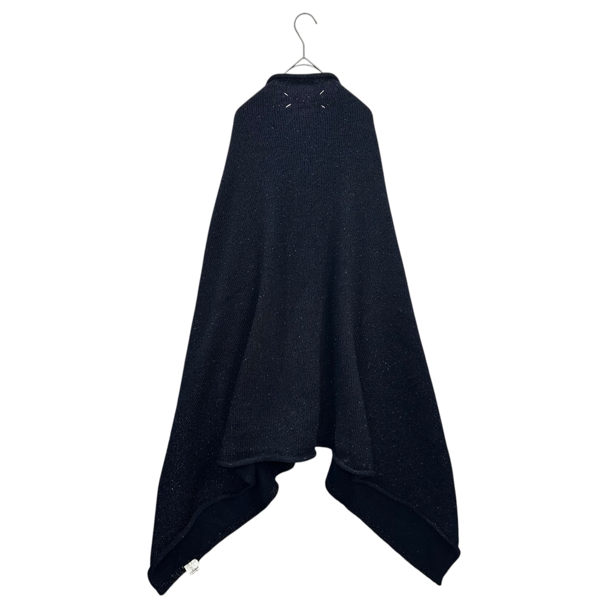 Maison Martin Margiela(メゾン マルタンマルジェラ) 1999AW By Miss Deanna Wool Lame Knit Cape ミスディアナ ウール ラメ ニット ケープ 333-07102 FREE ネイビー 90's 90年代 アーカイブ 本人期 ポンチョ 白タグ