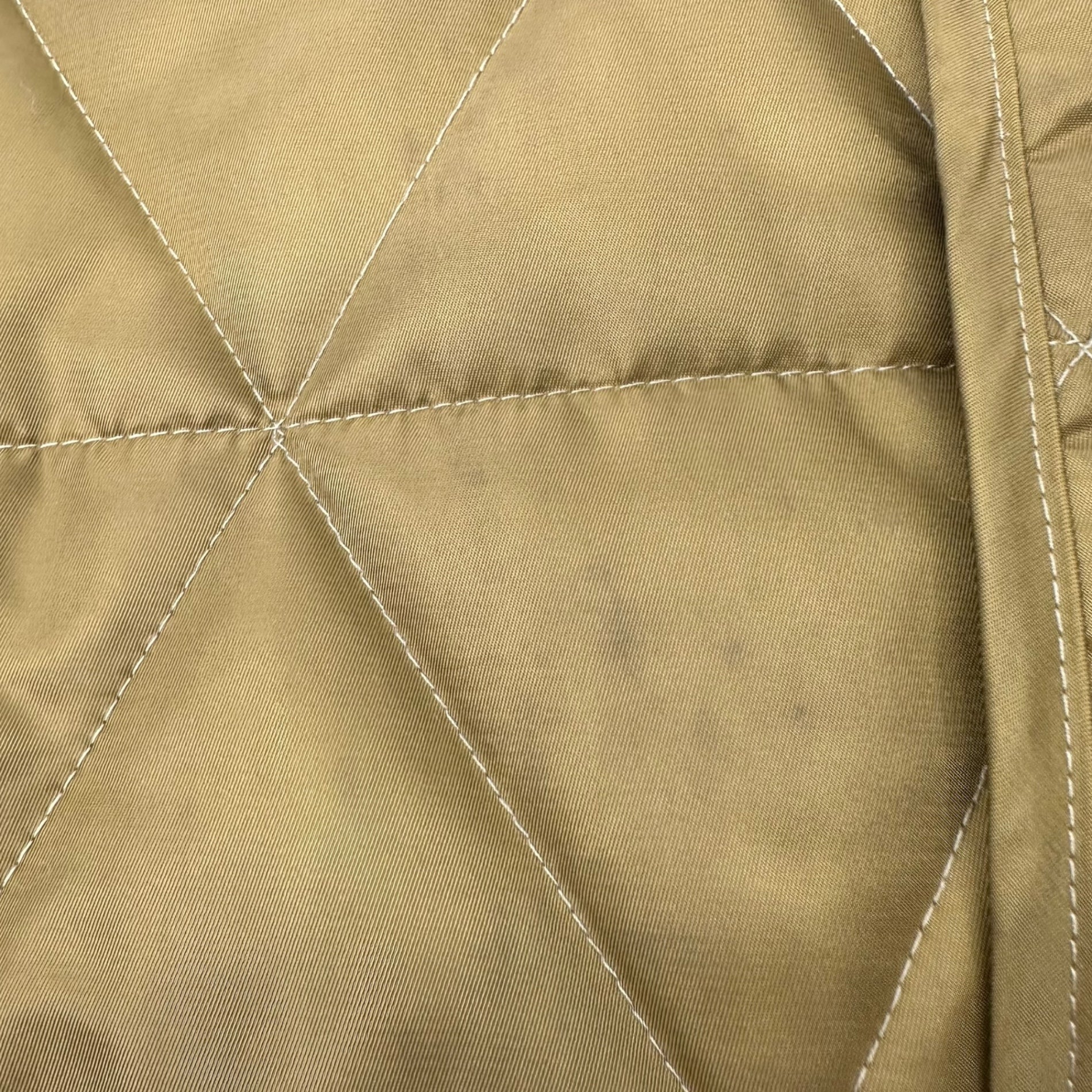 HUF(ハフ) Reversible padded quilted jacket リバーシブル 中綿 キルティング ジャケット L カーキ×ホワイト