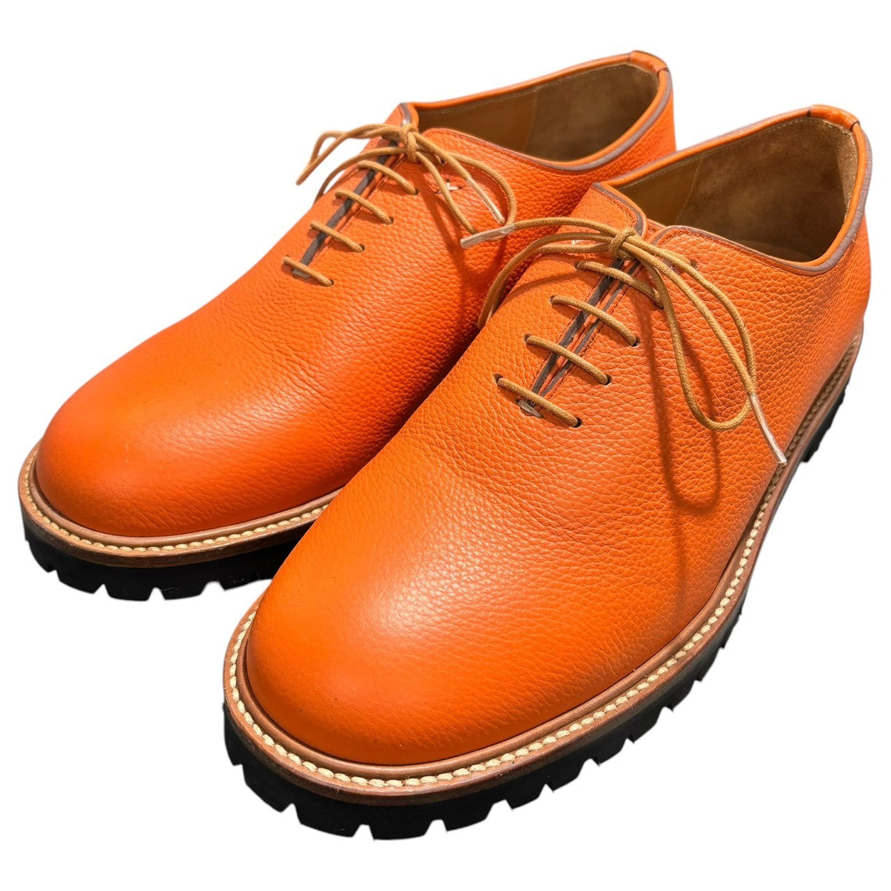 ITADAKIITADAKI(イタダキ) HENRY SHOES ヘンリー シューズ M オレンジ チャンキーソール レザー ドレス 革靴 PERLINGER社