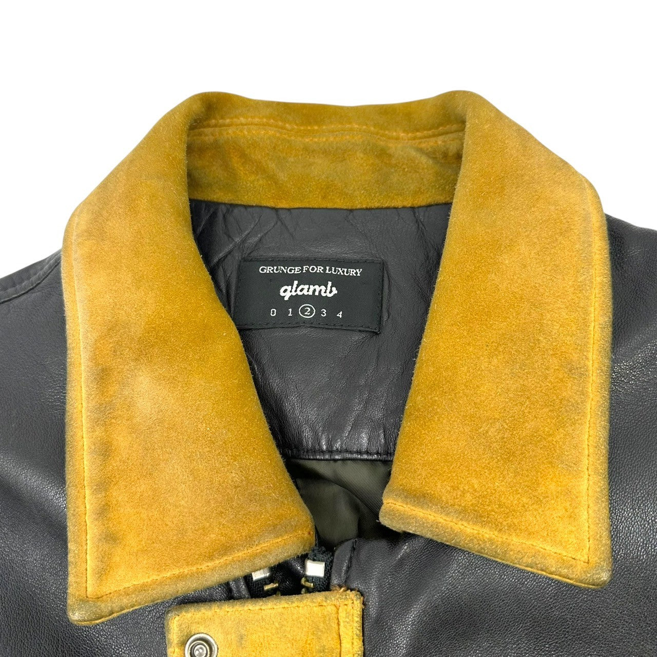 glamb(グラム) Switching Single Leather Riders Jacket 切替 シングル レザー ライダース ジャケット 2(M程度) ブラック×ベージュ×ブラウン