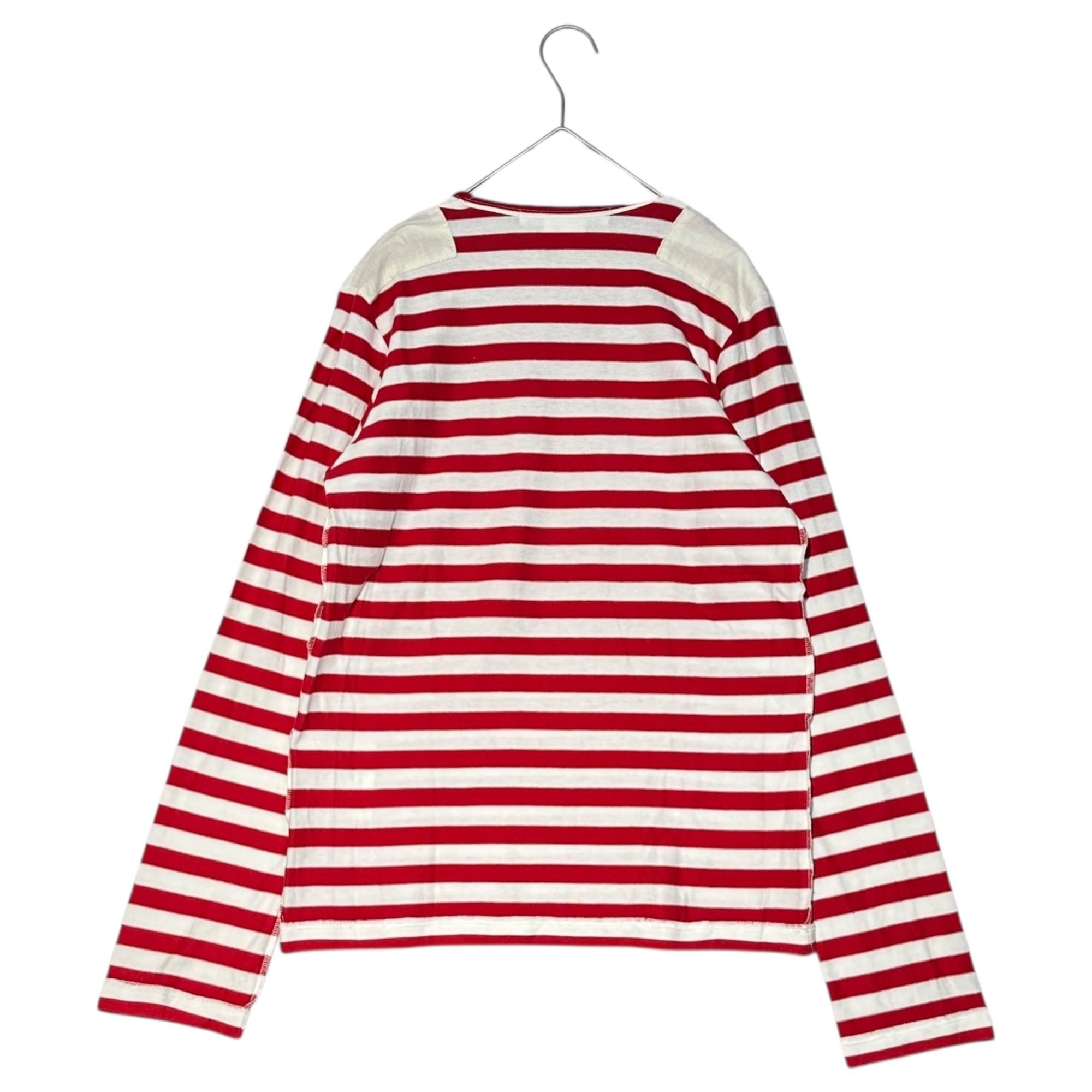 COMME des GARCONS COMME des GARCONS(コムデギャルソンコムデギャルソン) 10AW Front Design L/S Border Cut-and-Sewn Shirt フロントデザイン 長袖 ボーダー カットソー RF-T002 M ホワイト×レッド AD2010