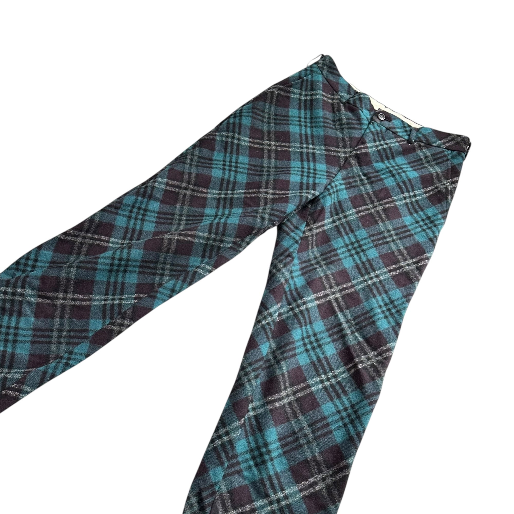 COMME des GARCONS HOMME PLUS EVER GREEN(コムデギャルソンオムプリュスエバーグリーン) 06AW Tartan check wool pants タータン チェック ウール パンツ PR-P213 SS ブルー×ブラック 1998年AW復刻
