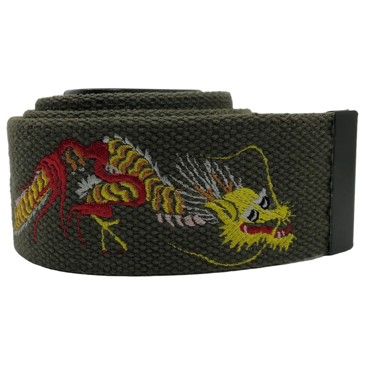 POLO RALPH LAUREN(ポロラルフローレン) military garter belt ミリタリー ガチャ ベルト カーキ 龍 刺繍