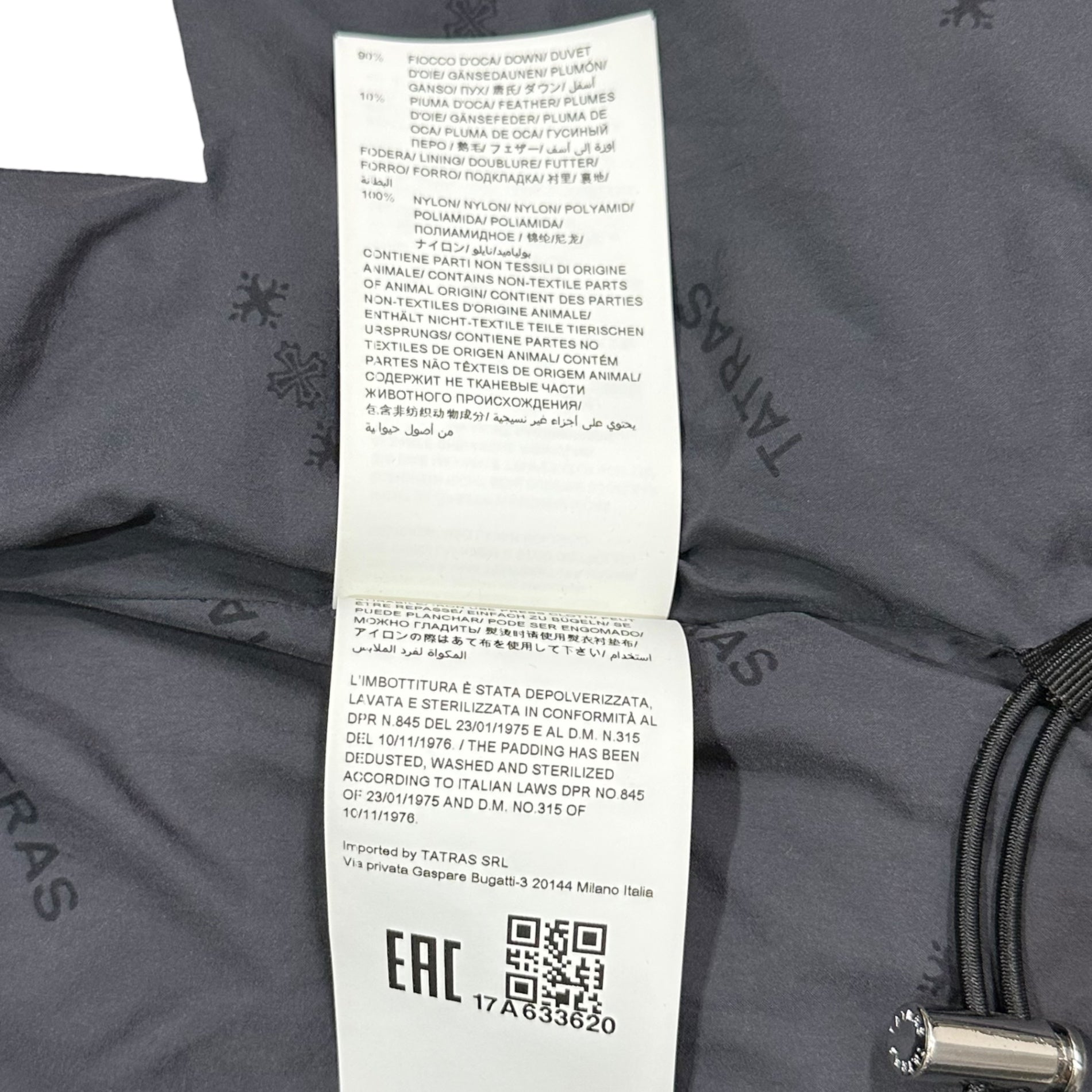 TATRAS(タトラス) 21AW R Line DOMIZIANO Wool Silk Hooded Down Jacket Rライン ドミッツィアーノ ウール シルク フーデッド ダウン ジャケット MTAT21A4289-D 03(L程度) ブラック