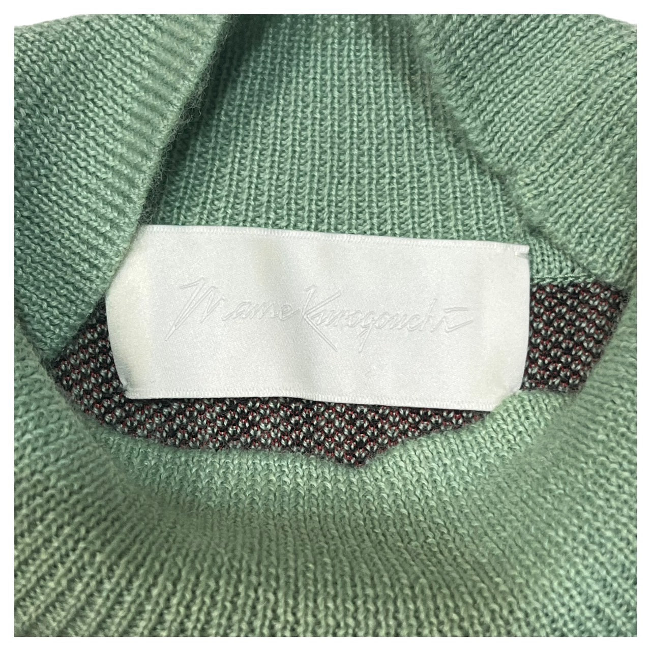 mame kurogouchi(マメ)クロゴウチ) 18AW PEDICEL JACQUARD PULLOVER フラワー ジャガード モックネック ニット MM18AW-KN041 1(S程度) グリーン