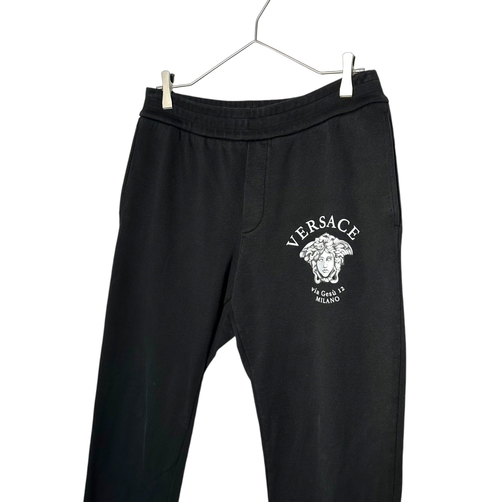 VERSACE(ヴェルサーチヴェルサーチェ) Medusa Logo Print Sweatpants メデューサ ロゴ プリント スウェット パンツ A88745 S ブラック ジョガー