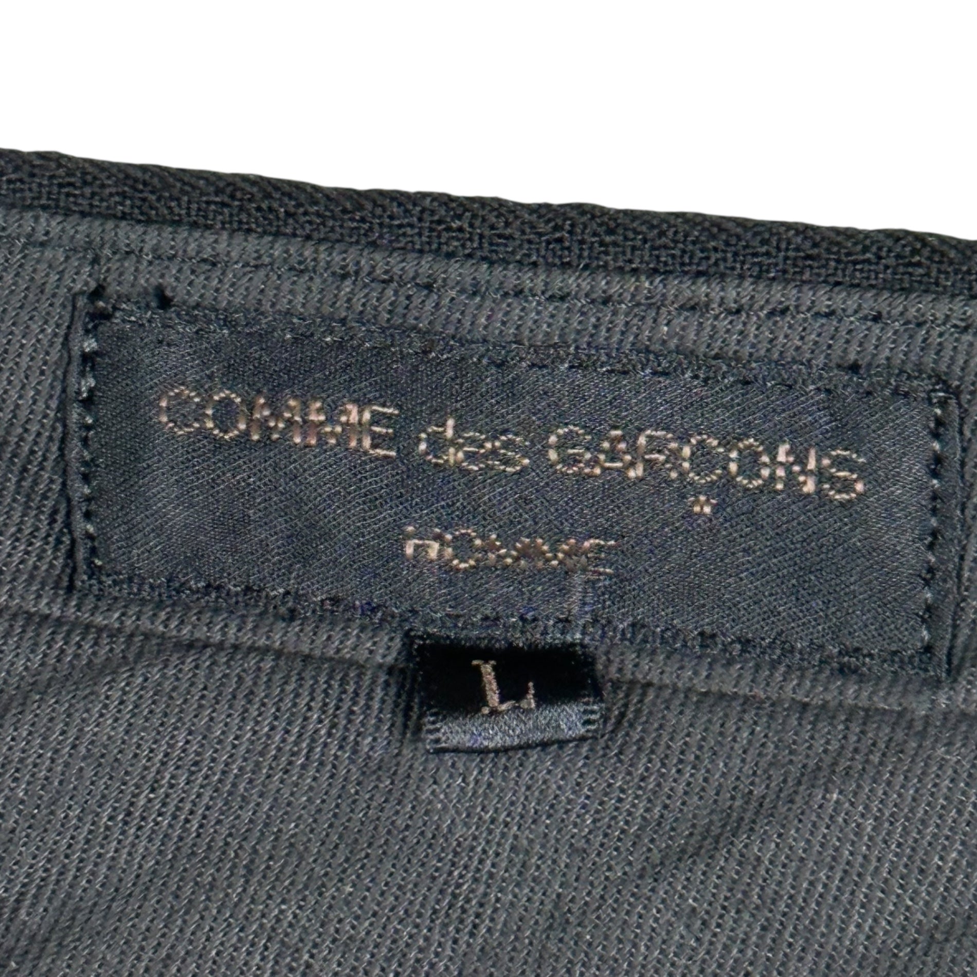 COMME des GARCONS HOMME(コムデギャルソンオム) 90AW Vintage Two-Tuck Red Striped Wide Slacks ヴィンテージ ツータック レッド ストライプ ワイド スラックス HP-11017L L ブラック AD1990 初期田中オム