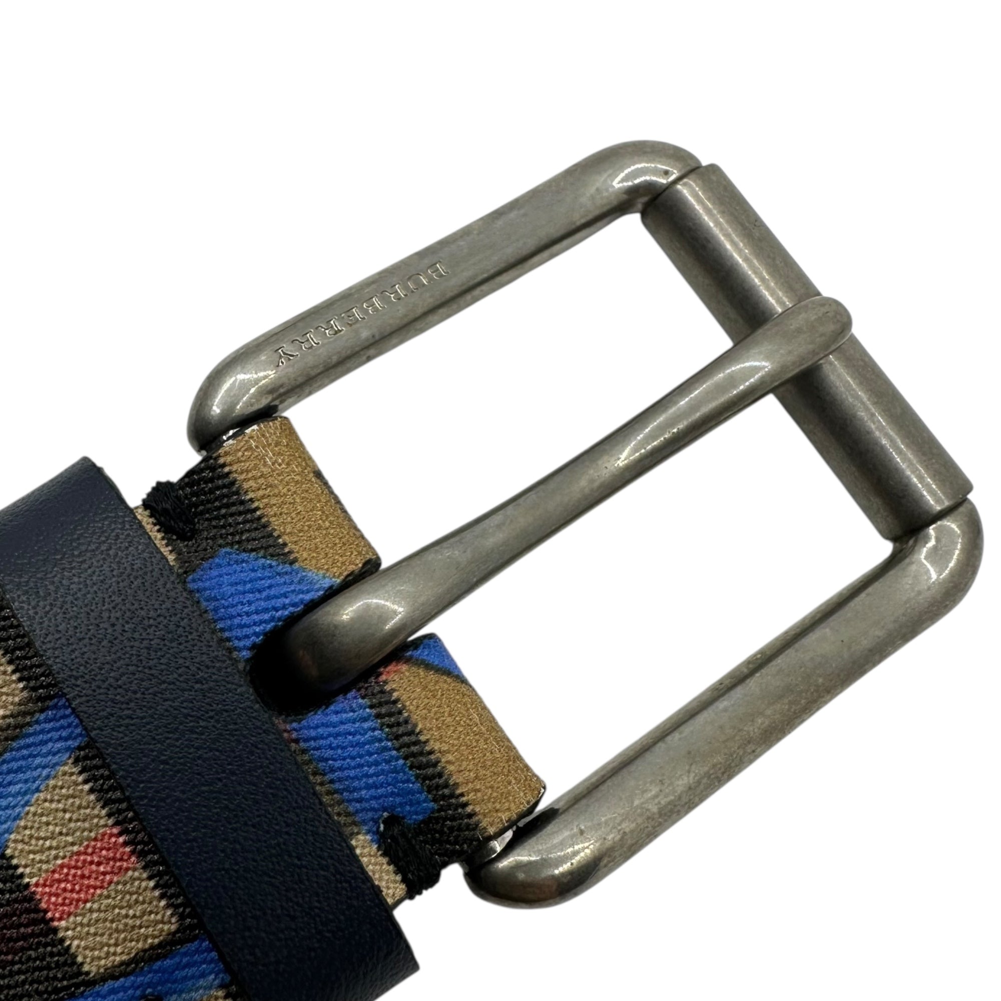 BURBERRY(バーバリー) Graffiti Print Belt 落書き プリント ベルト 44/110 ベージュ×ブルー