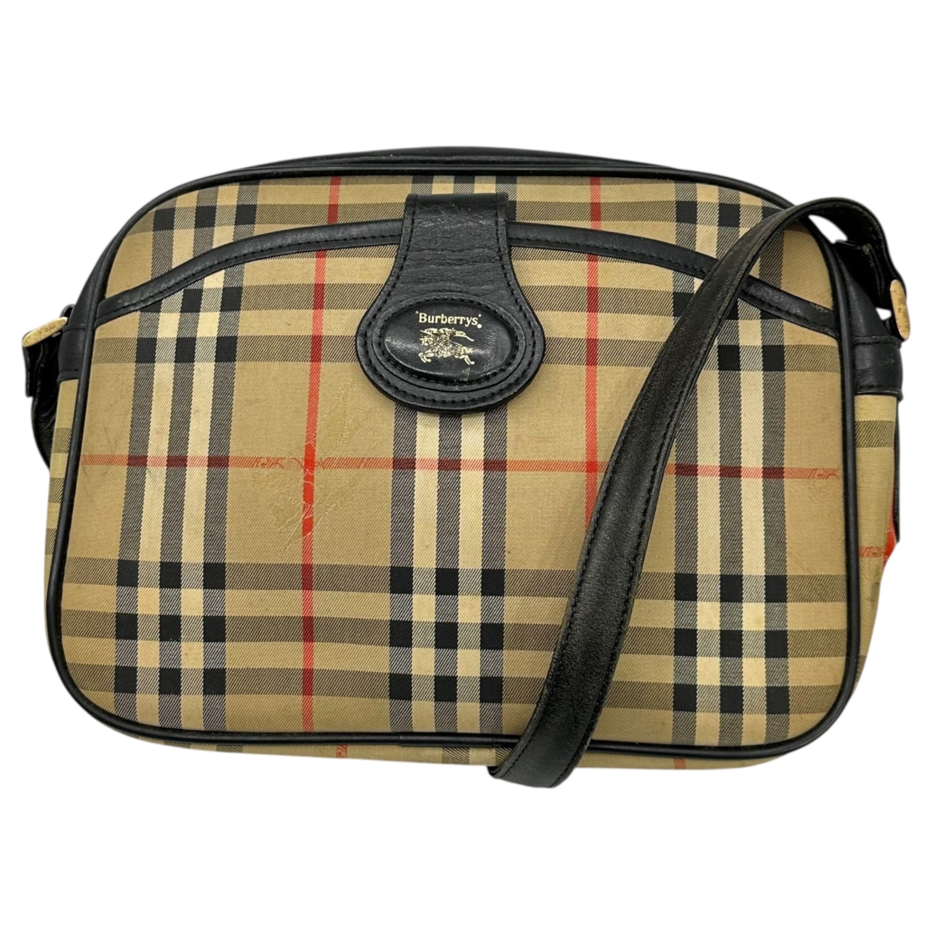 Burberry’s(バーバリーズ) 90's Nova Check One Shoulder Bag ノヴァチェック ワンショルダー バッグ ベージュ×ブラック 90年代 ヴィンテージ ハンド 肩掛け
