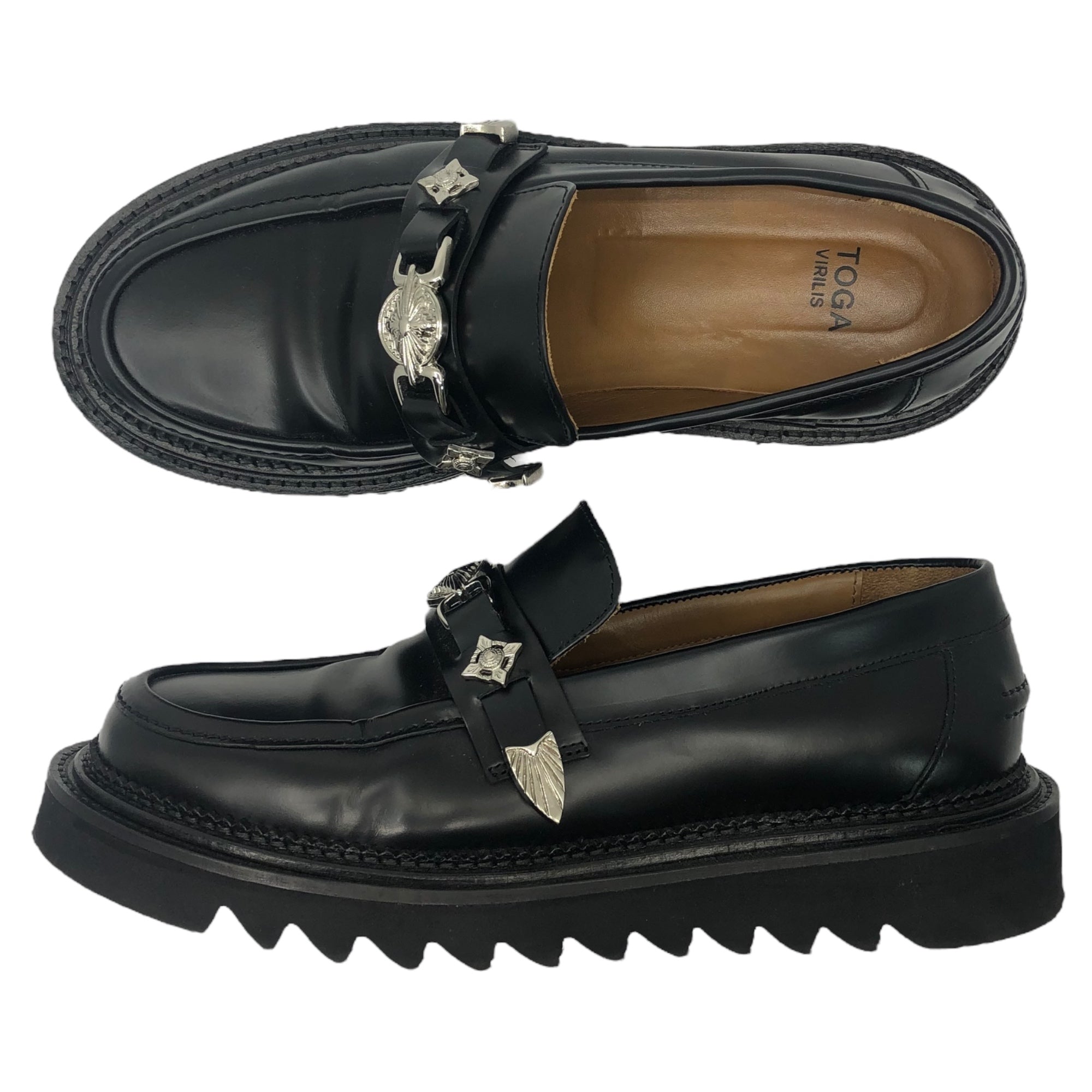 TOGA VIRILIS(トーガビリリース) LOAFER BLACK POLIDO ローファー AJ1253 43(28cm程度) ブラック レザー シューズ